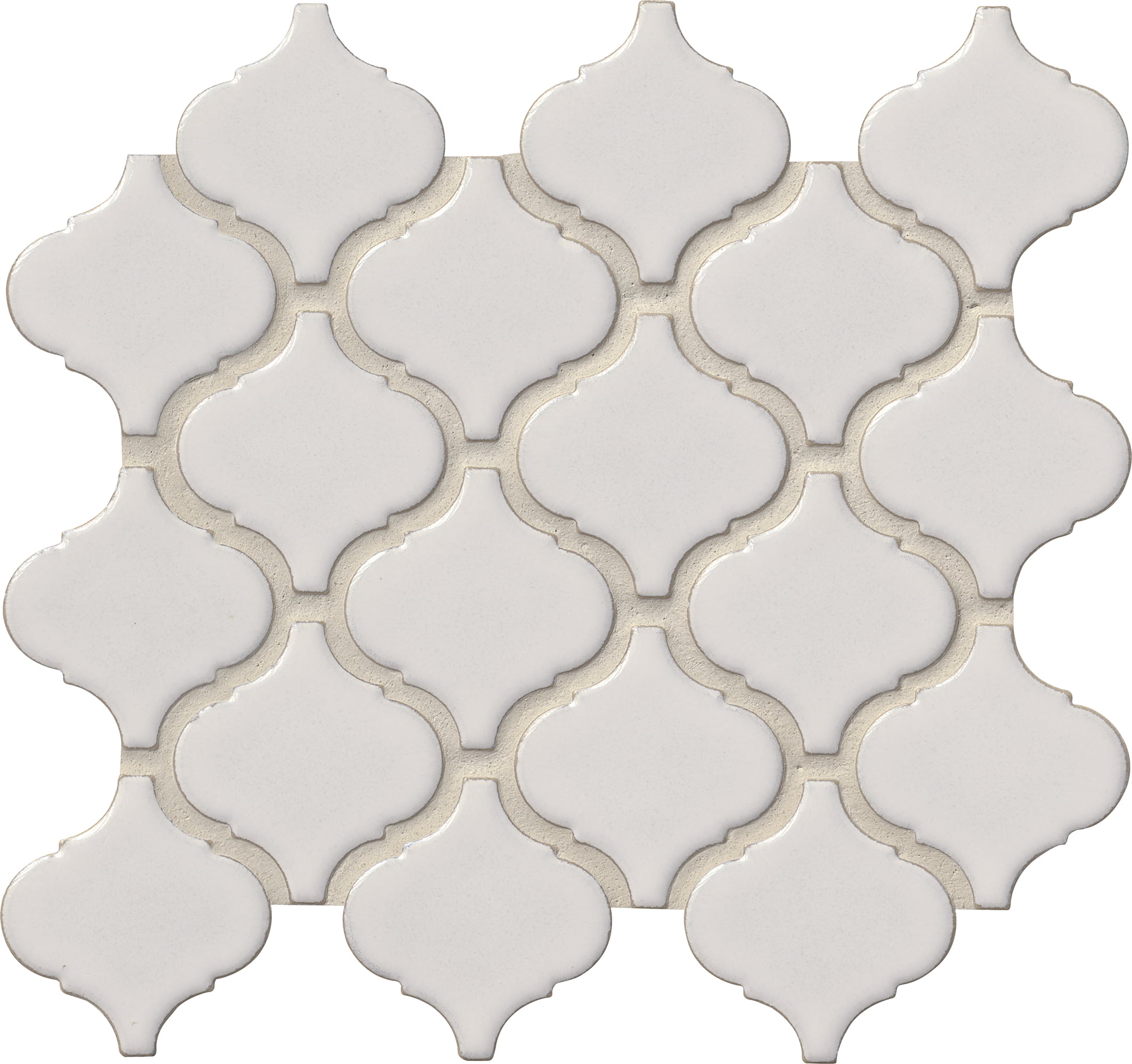 MSI Bianco Arabesque 9.84 in. x 10.63 in. x 6 mm Glazed Ceramic Mesh-Mounted Mosaic Tile (10.95 sq. ft. / case)