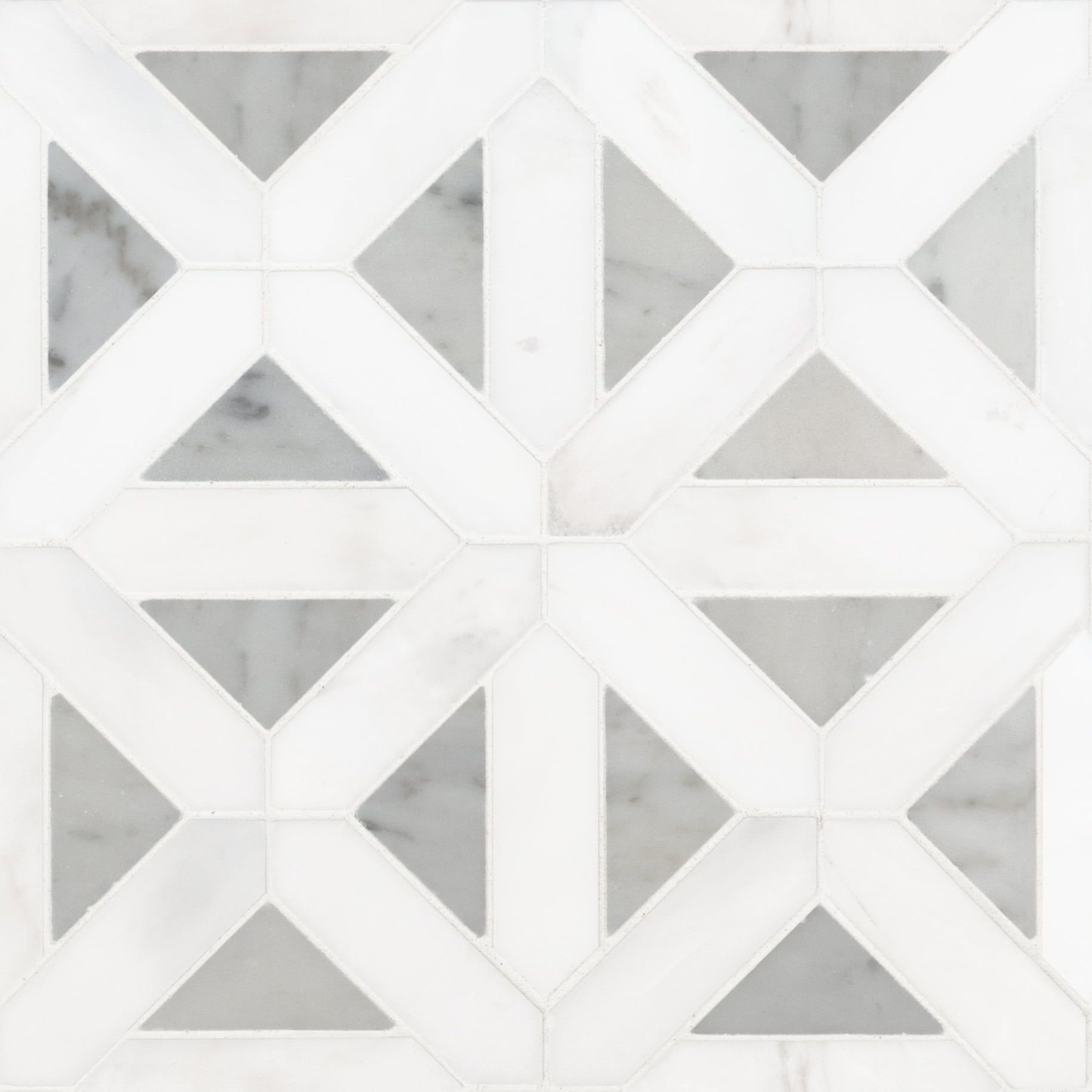 MSI Bianco Dolomite Geometrica 12 in. x 12 in. Polished Marble Mesh-Mounted Mosaic Tile (10 Sq. ft./Case)