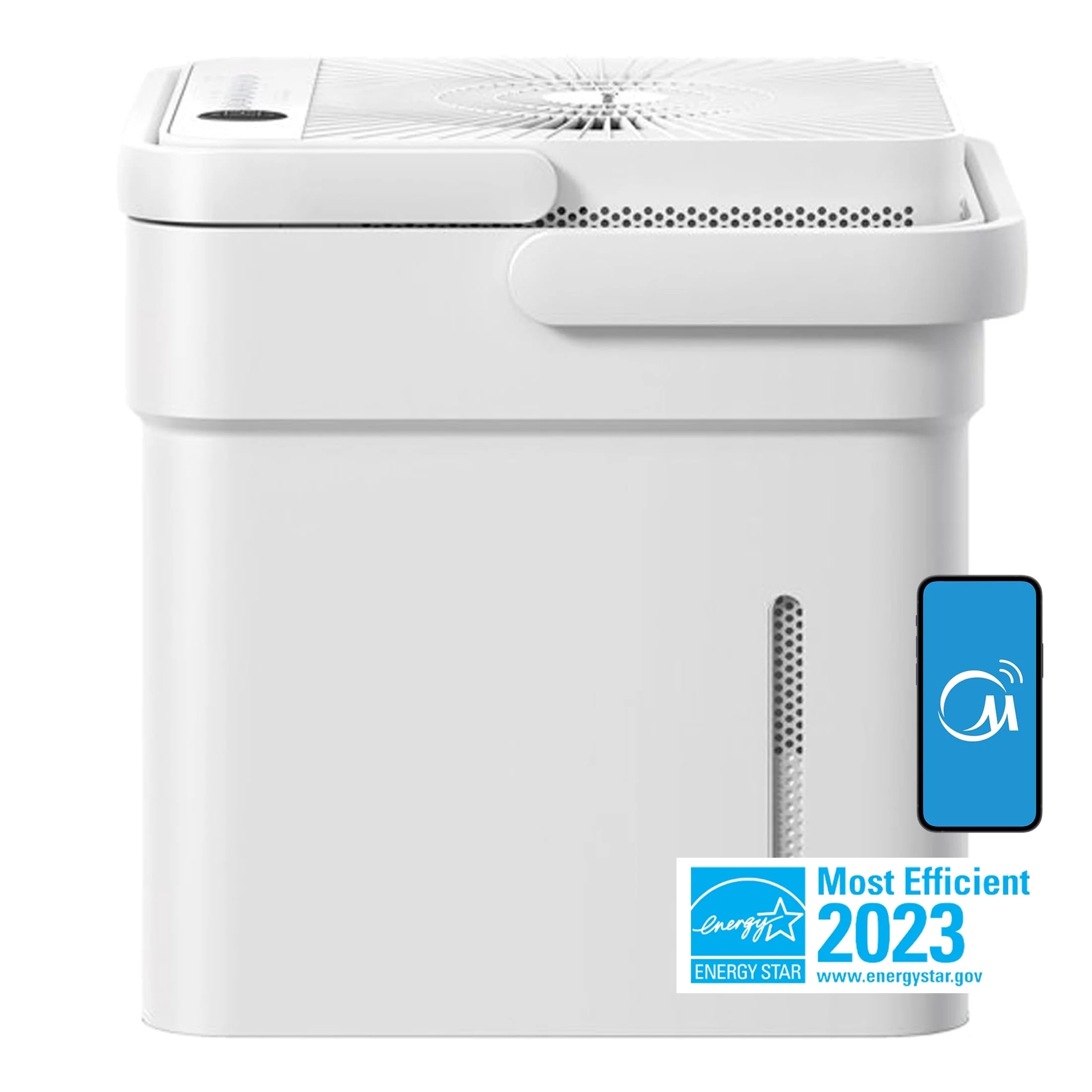 Midea Cube Dehumidifier, 20 Pint, For Basements and Rooms Up To 2,000 Sq Ft, Auto Shut Off, Wi-Fi, White