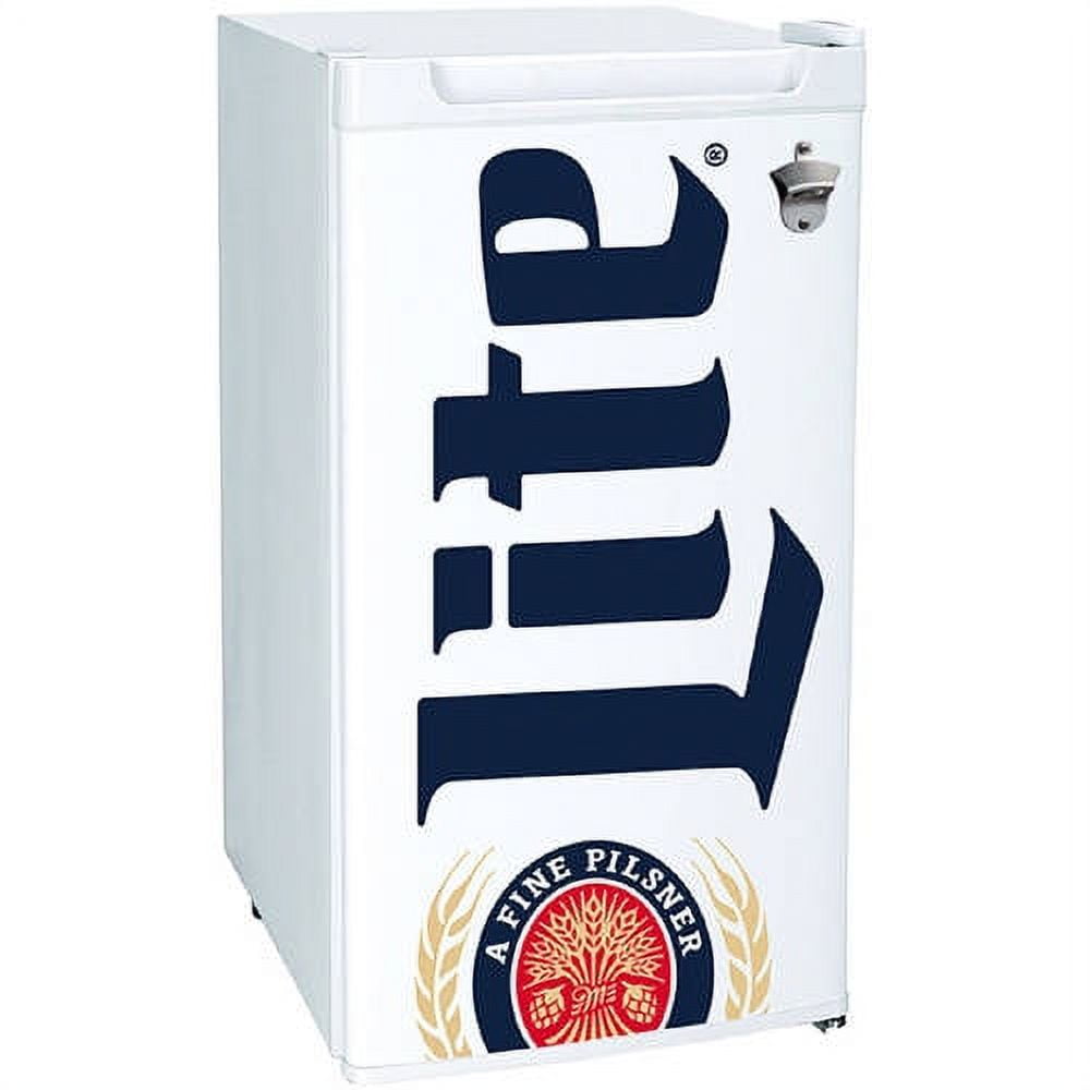 Miller Lite Compact Fridge w/ Bottle Opener, 3.2 cu ft (90L), White