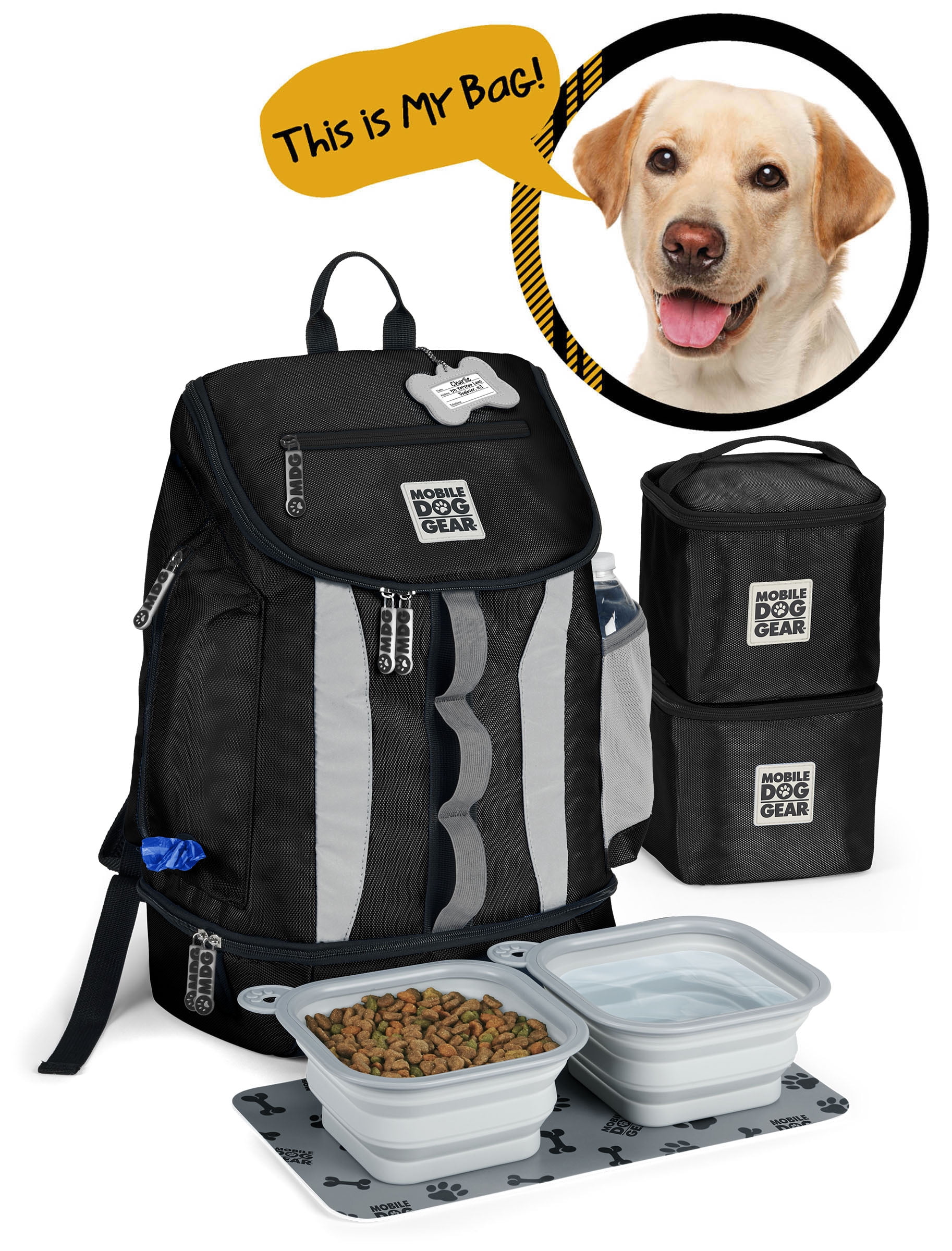 Mobile Dog Gear Drop Bottom Weekender Backpack, Black