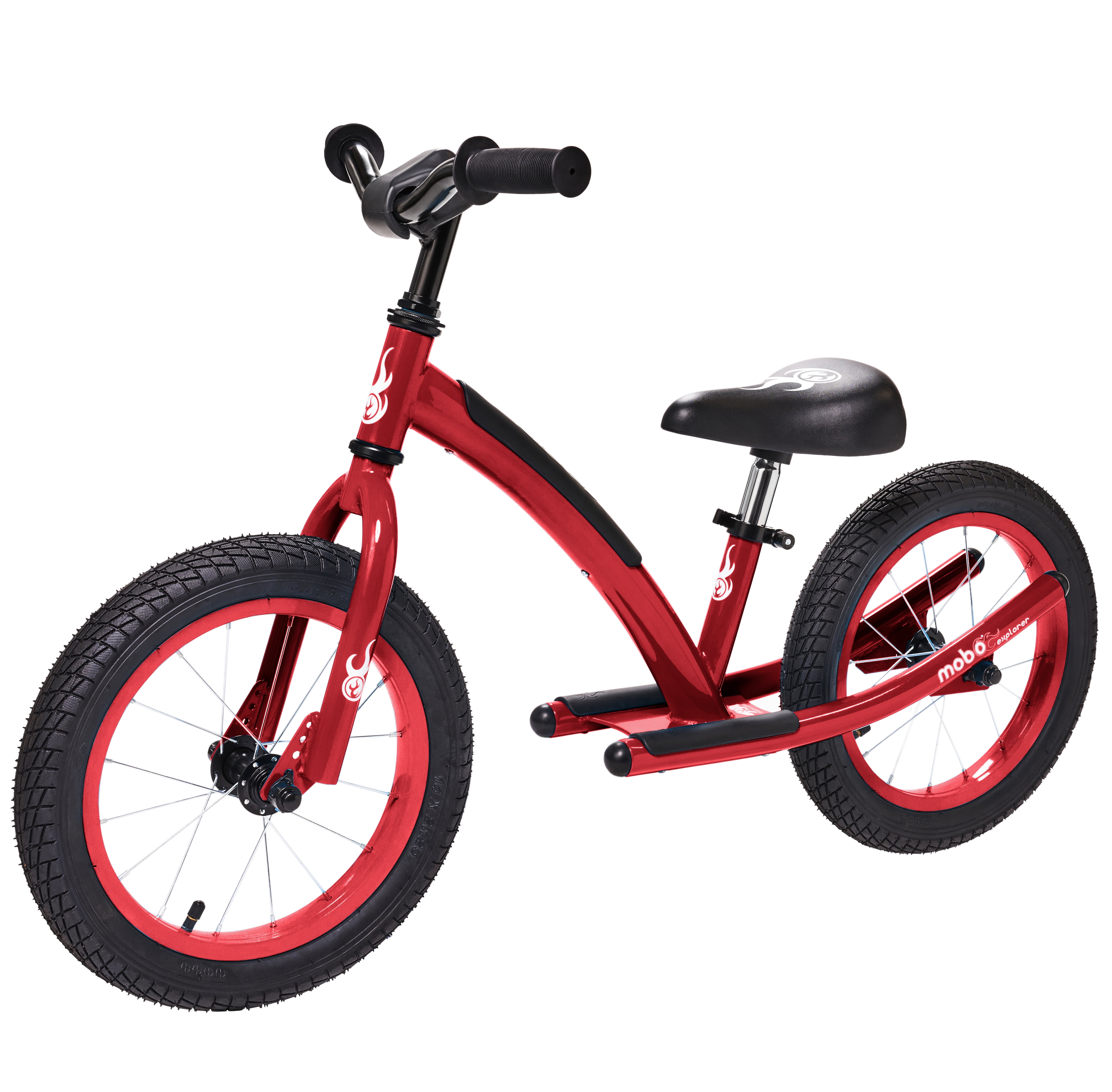 Mobo Explorer X Padded Balance Bike. Kids No-Pedal Bicycle, 14” Wheels, Red
