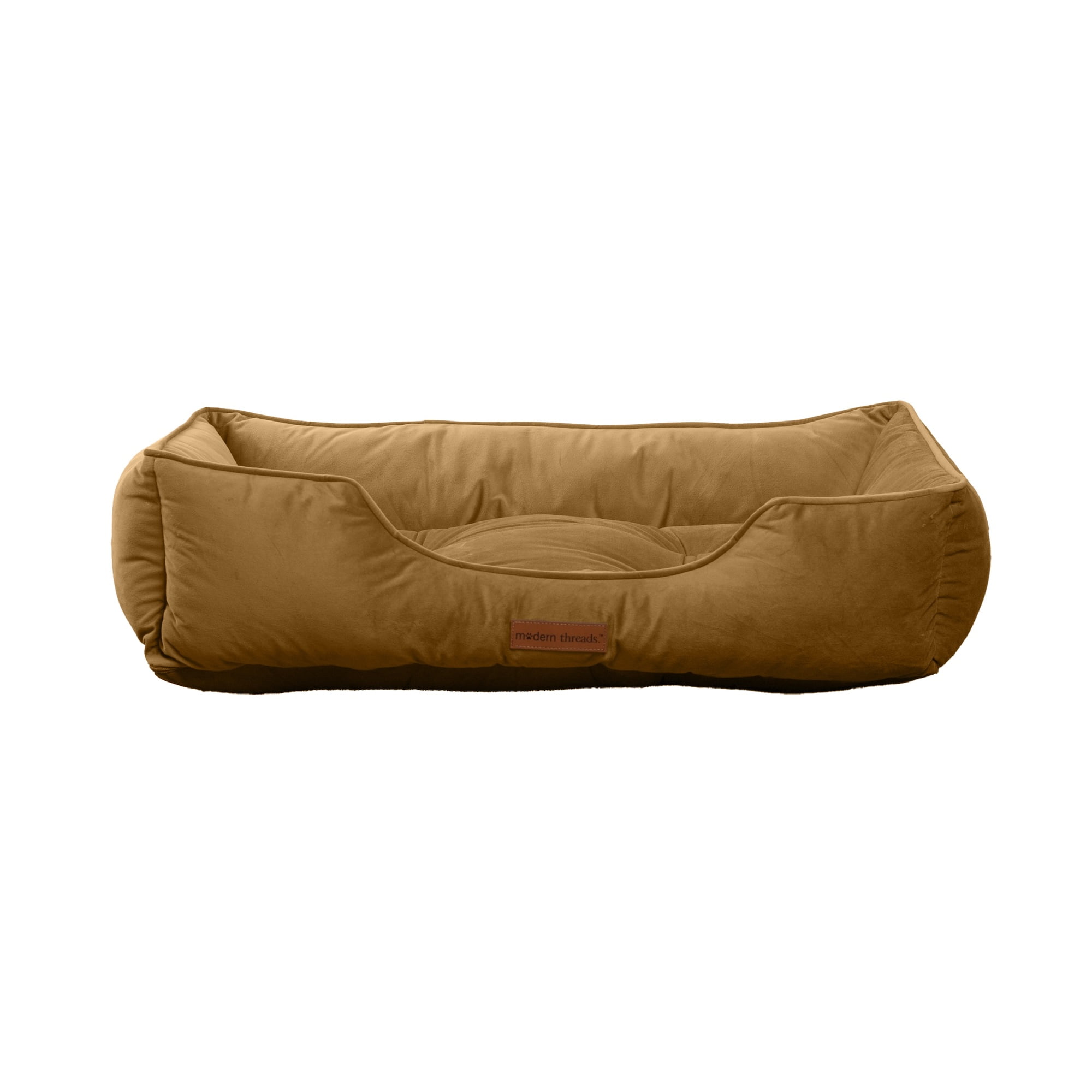 Modern Threads Large Luxury Velvet Tufted-Style Dog Bed, Caramel