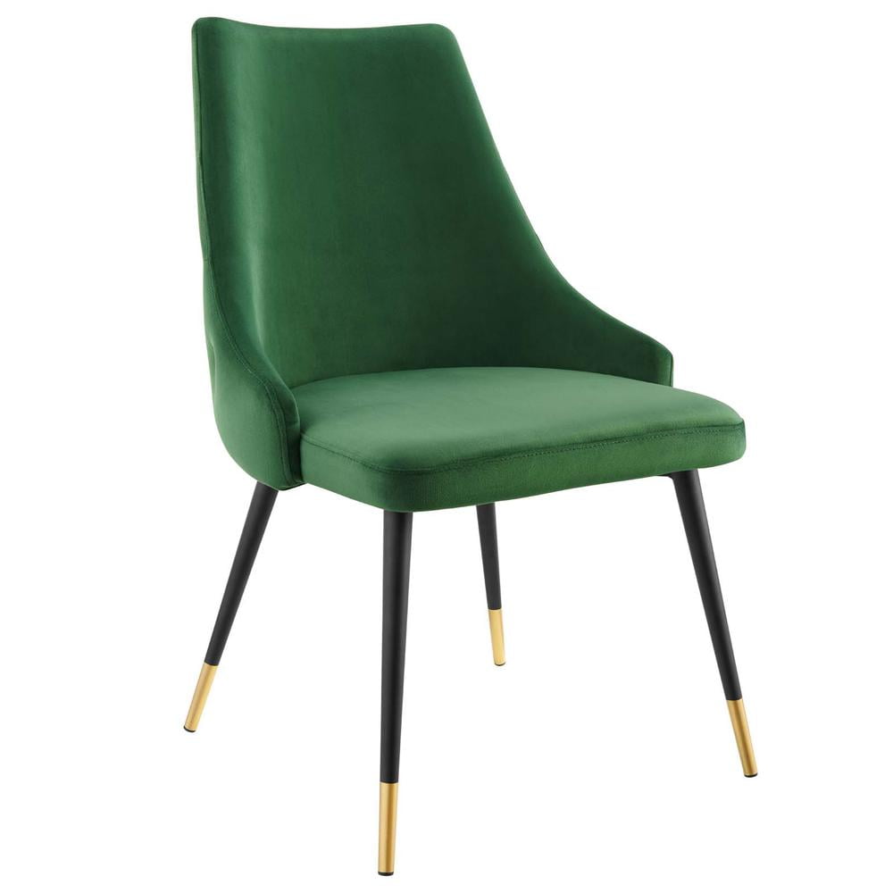 Modway Adorn 17.5" Tufted Performance Velvet Dining Side Chair in Emerald Green