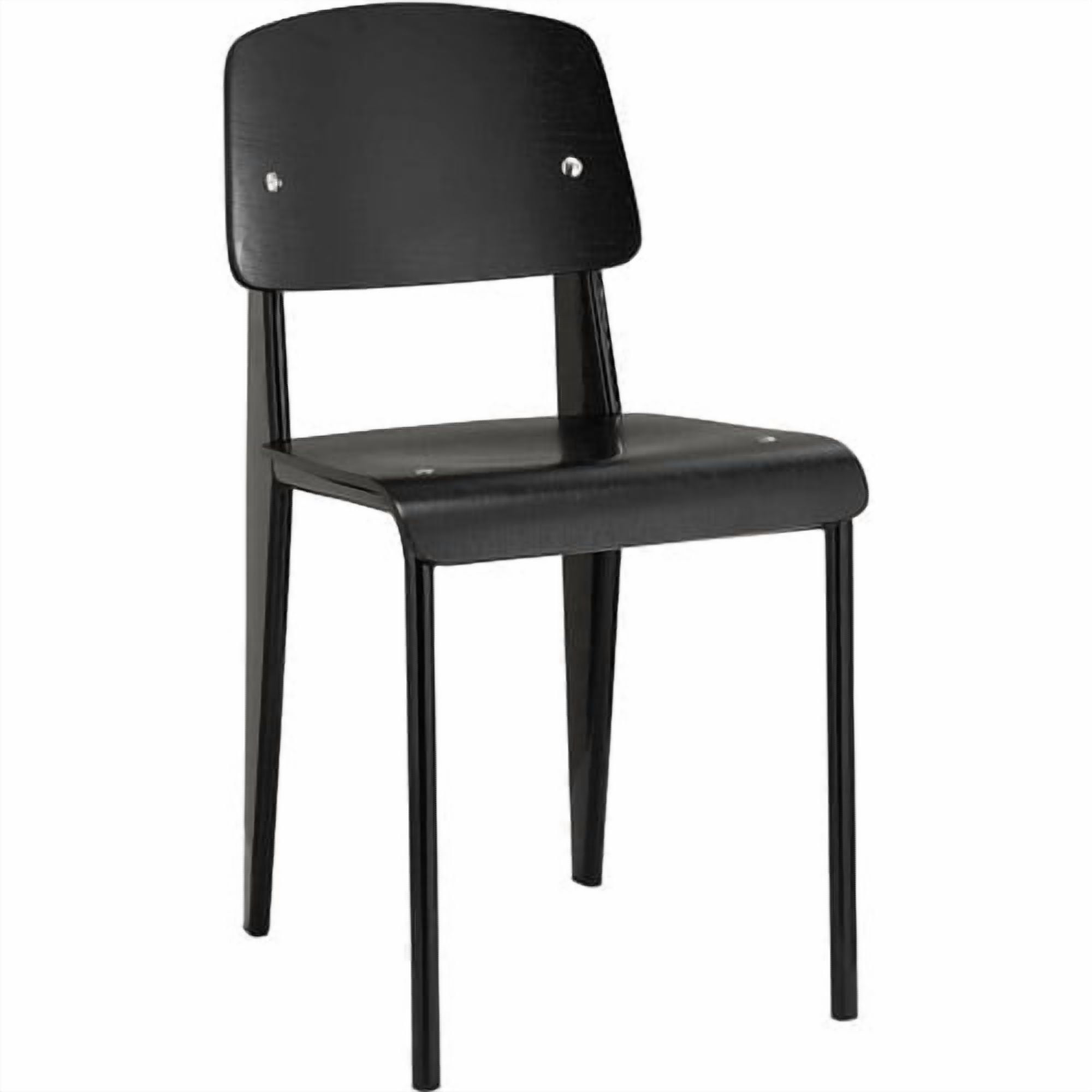 Modway Cabin 18.5" Modern Steel and Wood Dining Side Chair in Black