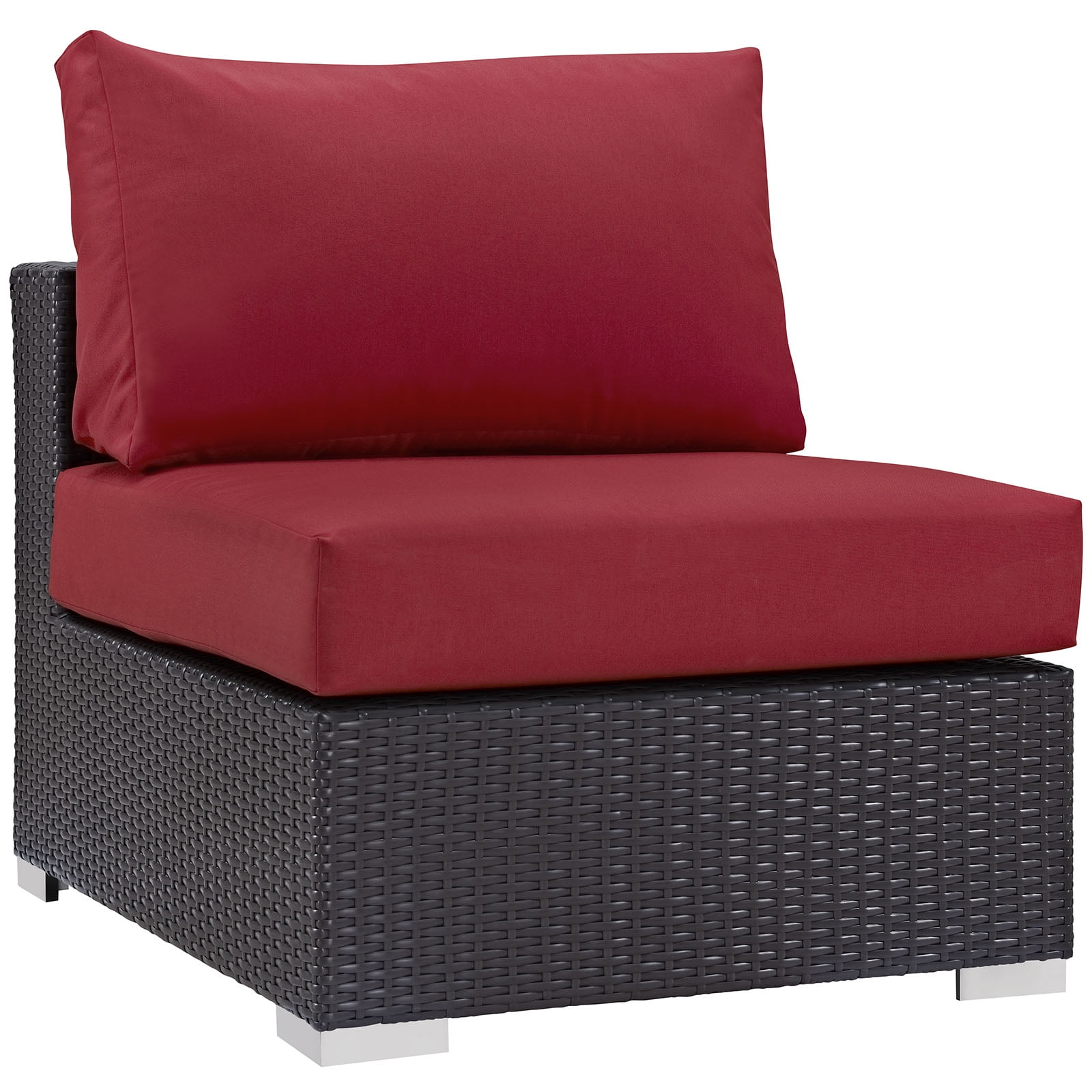 Modway Convene Outdoor Patio Armless in Espresso Red