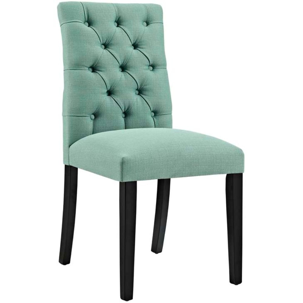 Modway Duchess Button Tufted Fabric Dining Chair in Laguna