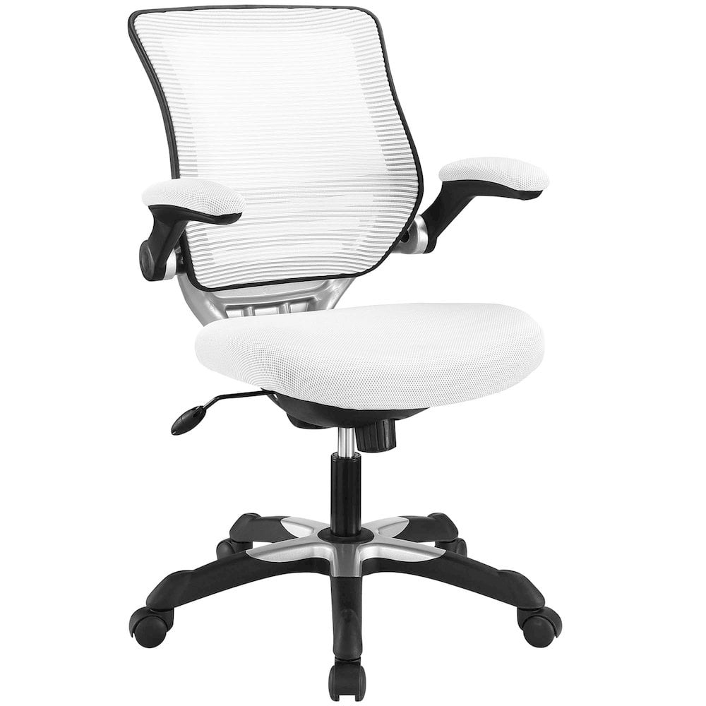 Modway Edge Modern Style Mesh Fabric Office Chair in White Finish