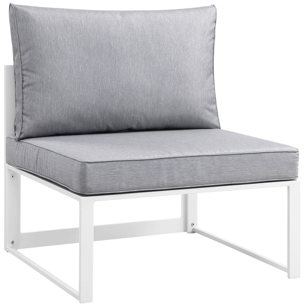 Modway Fortuna Armless Outdoor Patio Chair in White Gray