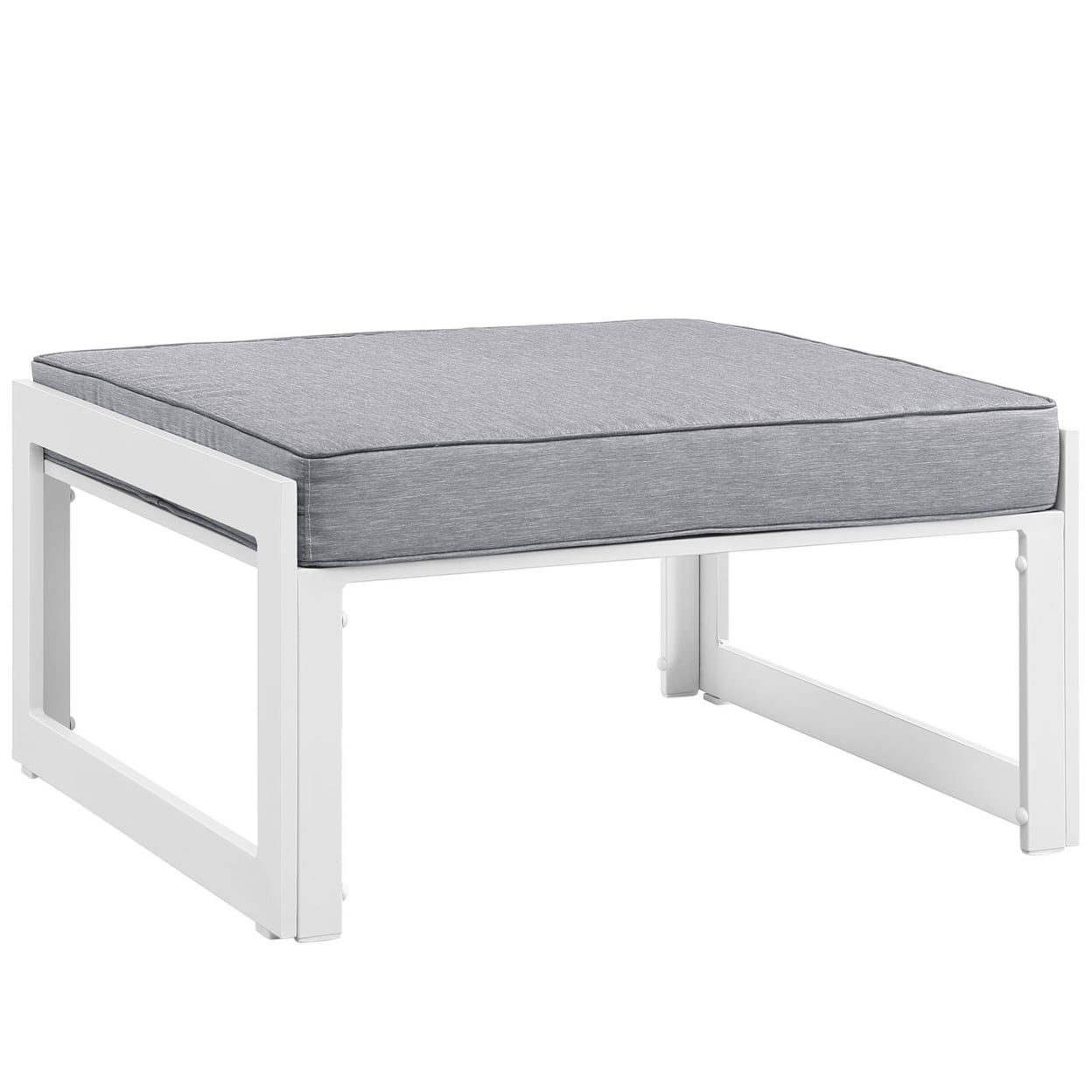 Modway Fortuna Outdoor Patio Ottoman in White Gray