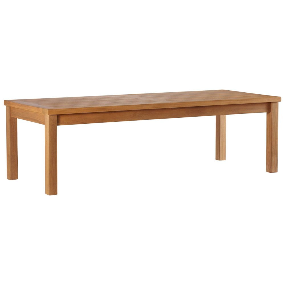 Modway Upland Outdoor Patio Teak Wood Coffee Table in Natural