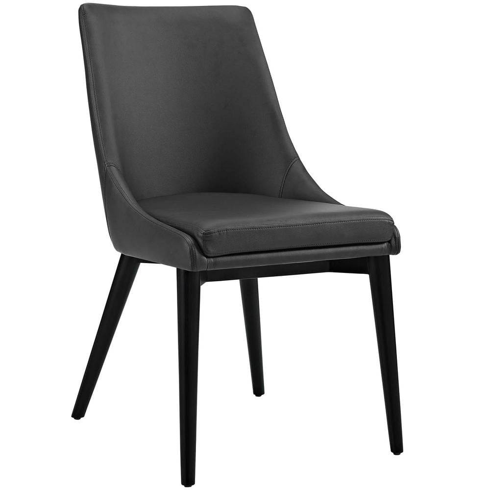 Modway Viscount Vegan Leather Dining Chair in Black