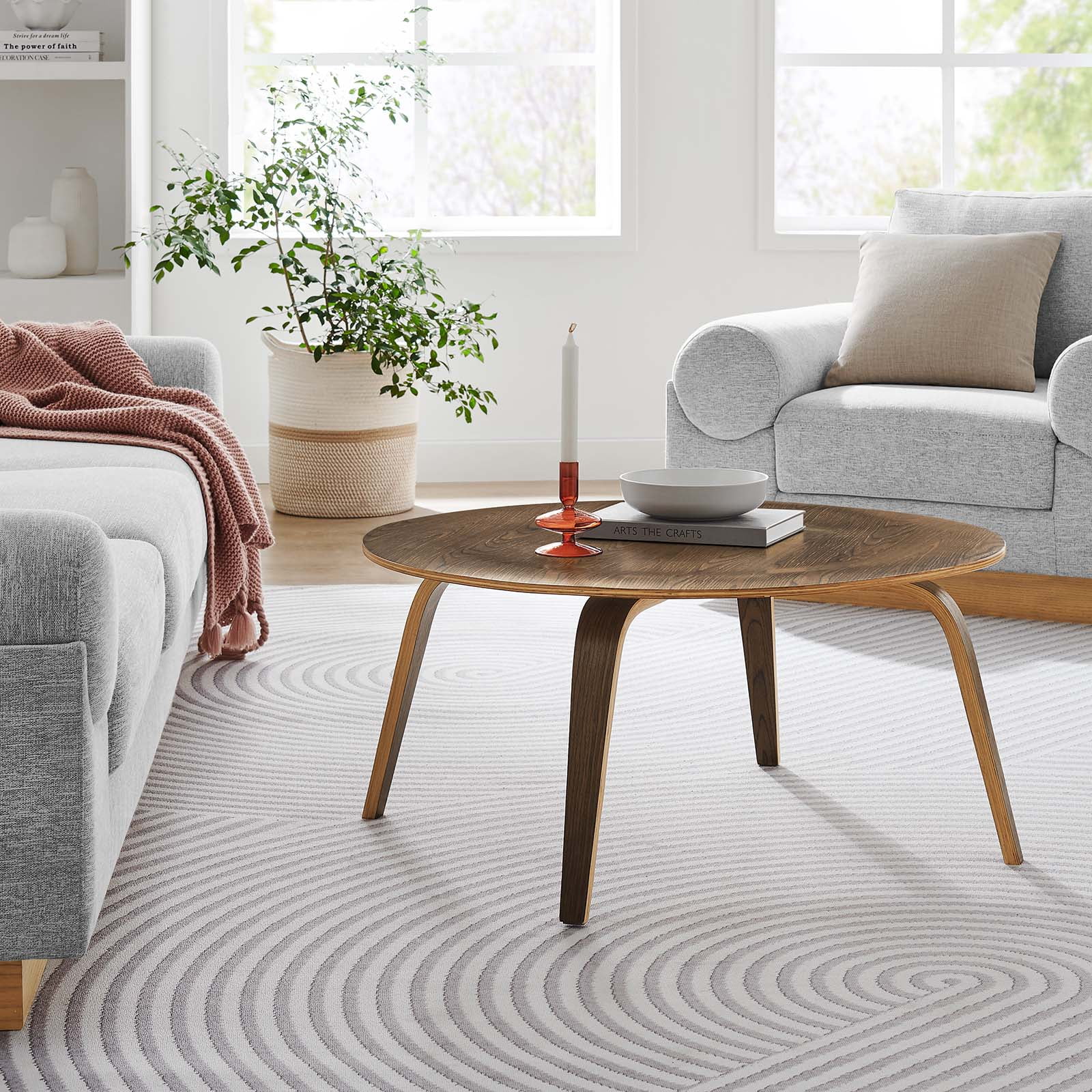 Modway Fathom Wood Coffee Table in Walnut