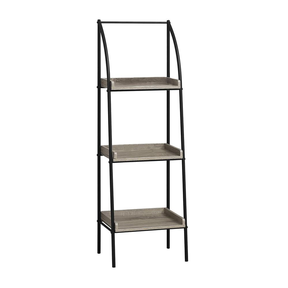 Monarch Specialties Bookshelf, Etagere, Corner, 3 Tier, 48"H, Office, Bedroom, Brown Laminate