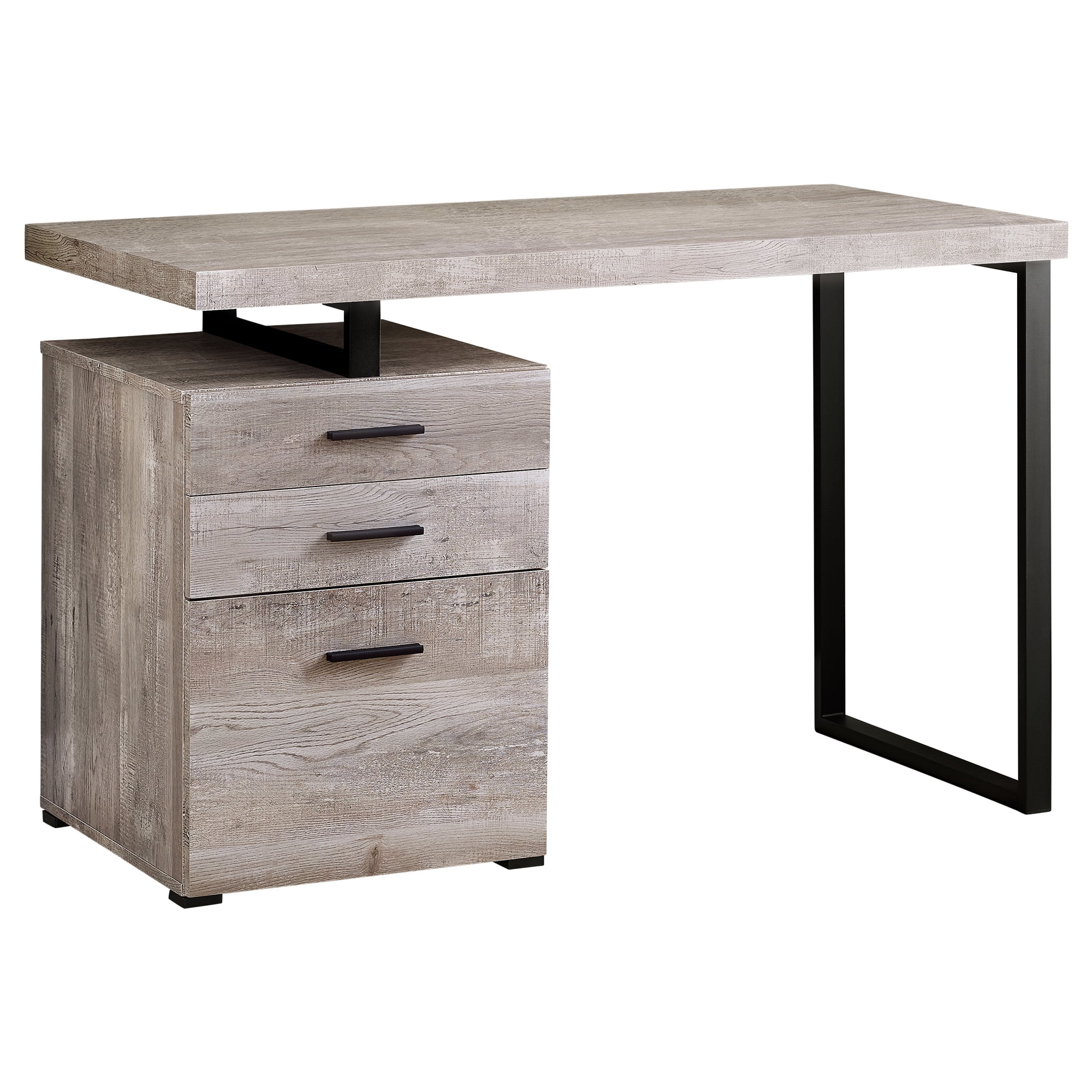 Contemporary Home Living 47.25" Taupe Gray and Black Contemporary Rectangular Computer Desk with