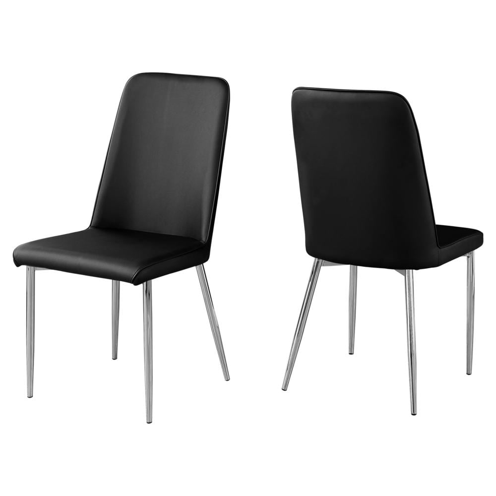 Monarch Specialties Dining Chair, Set Of 2, Side, Upholstered, Kitchen, Dining Room, PU, Metal