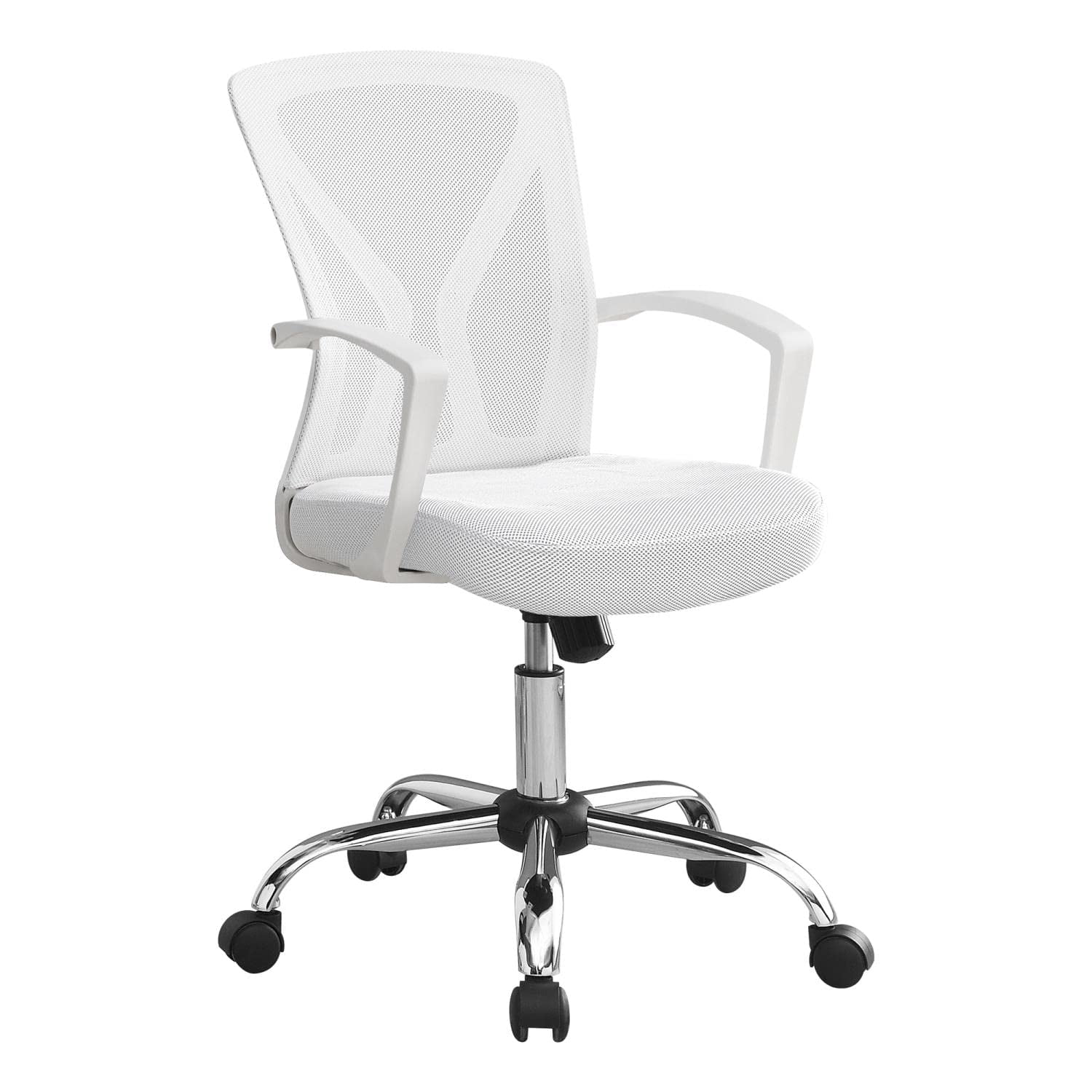 Monarch Specialties Office Chair, Swivel, Ergonomic, Armrests, Computer Desk, Work, White Mesh