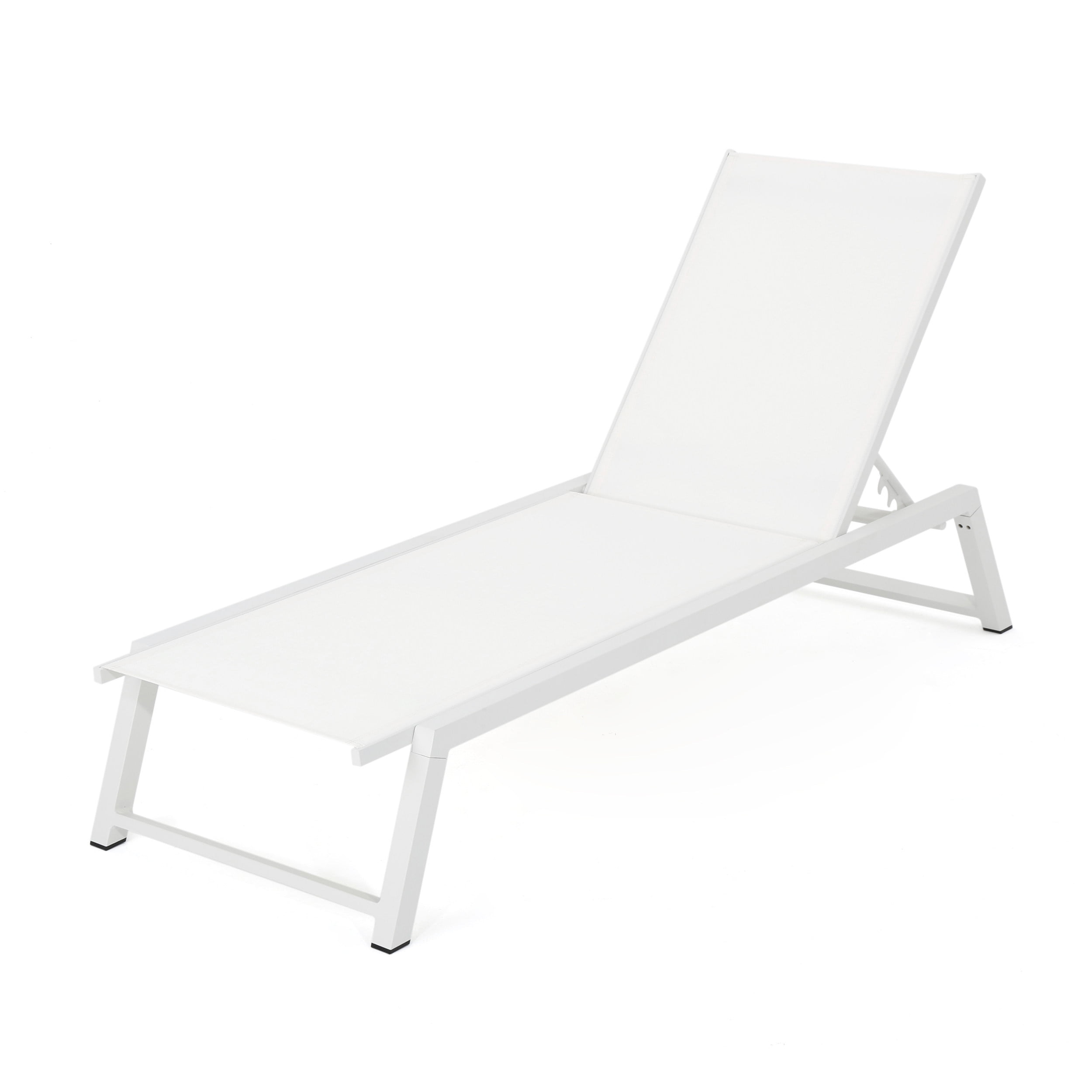 Monica Outdoor Aluminum Chaise Lounge, White