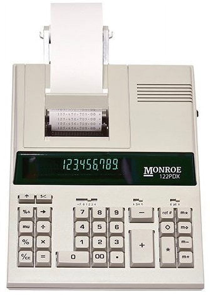 Monroe 122PDX Medium Duty Printing Calculator with Extra Large Plus/Minus Keys