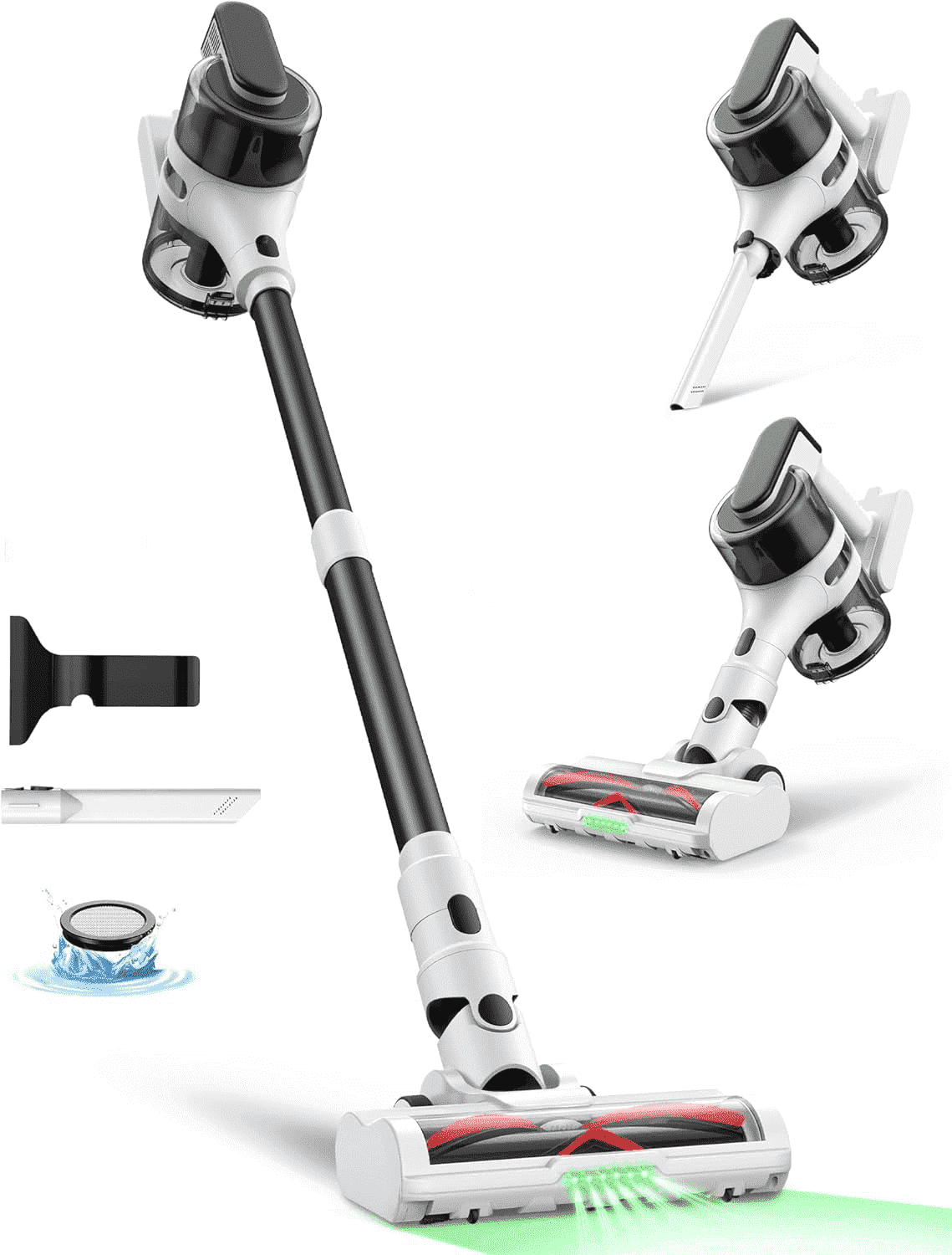 Moosoo Cordless Vacuum Cleaner, 55 mins max runtime, Powerful Suction Vacuum Cleaner For Home, Ideal for Hardwood Floors