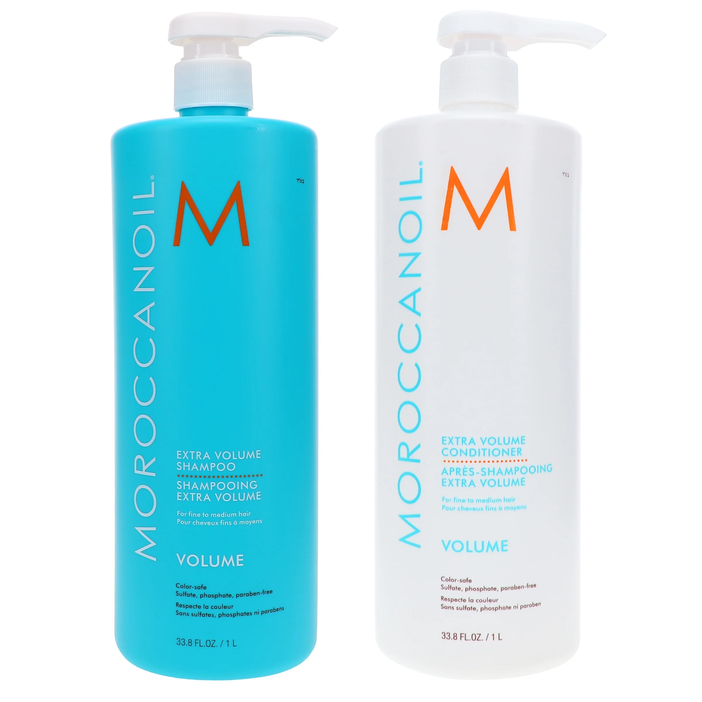 Moroccanoil Extra Volume Shampoo 33.8 oz & Extra Volume Conditioner 33.8 oz Combo Pack