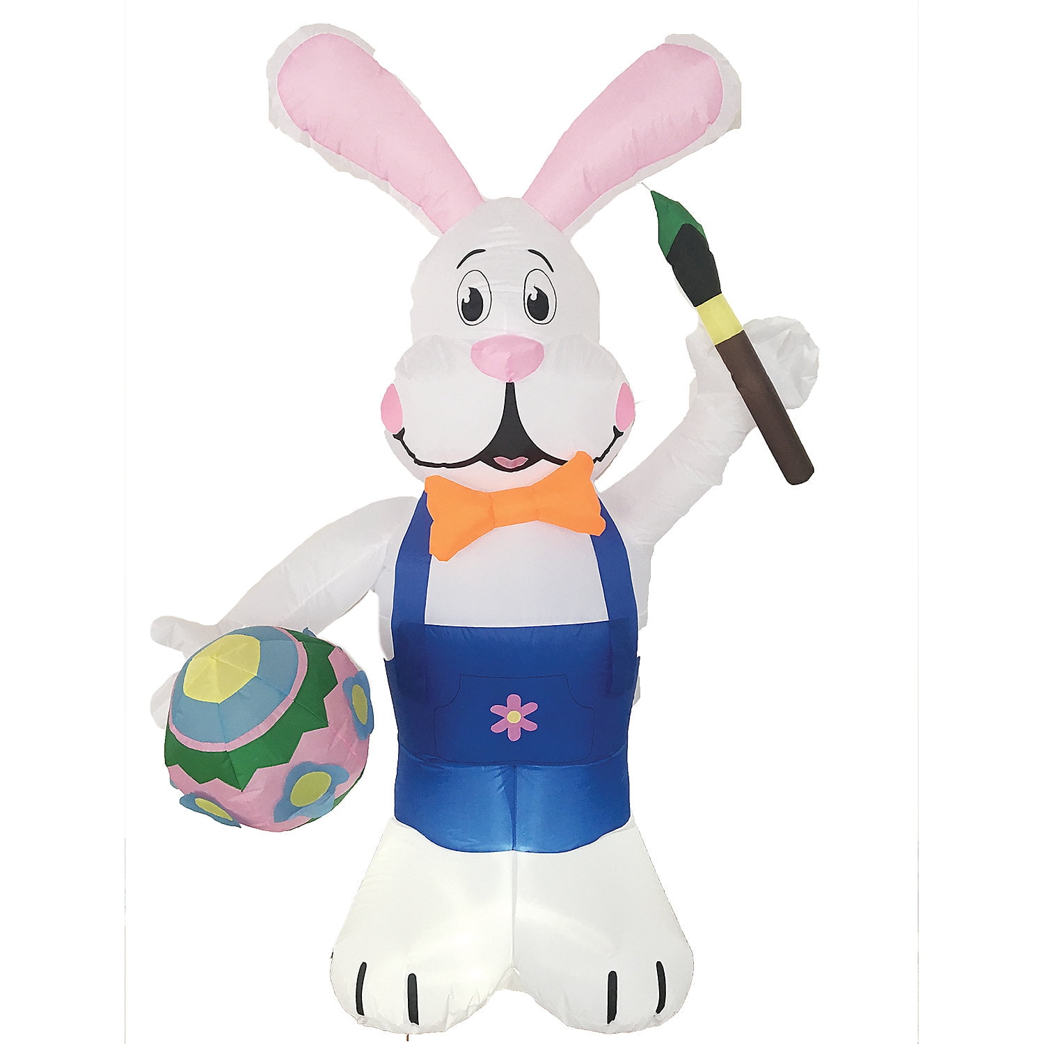 Morris Costumes Inflatable Easter Bunny with Paintbrush LED Lighted Easter Yard Decoration - 7 ft