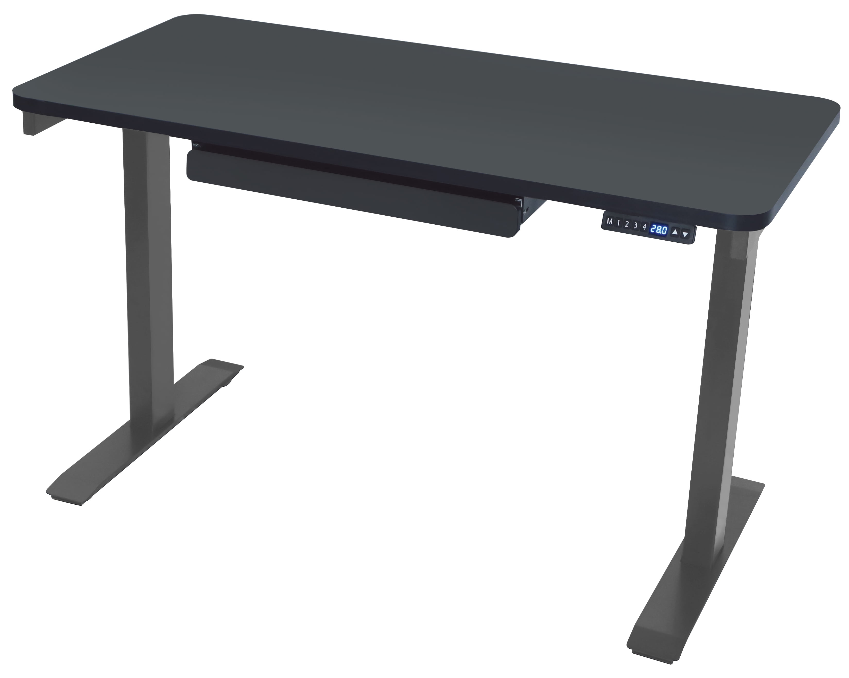 Motionwise Black Electric Height Adjustable Standing Desk, 24?x48", Height Adjustable 28"-48" with 4 pre-set height adjustments and USB Charge Port, Multiple Colors