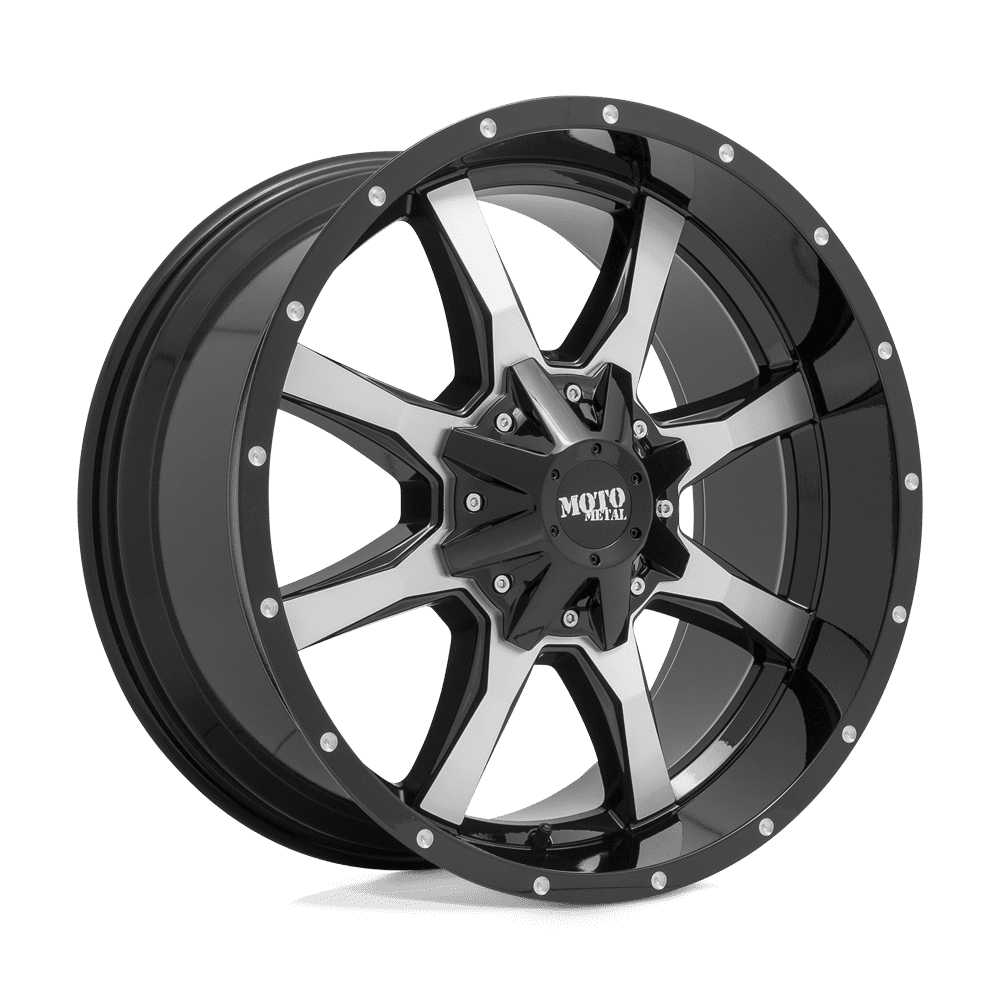 Moto Metal Cast Aluminum Rim MO970 18X10 6X135/5.5 G-BLK MACH -24MM, MO97081067324N