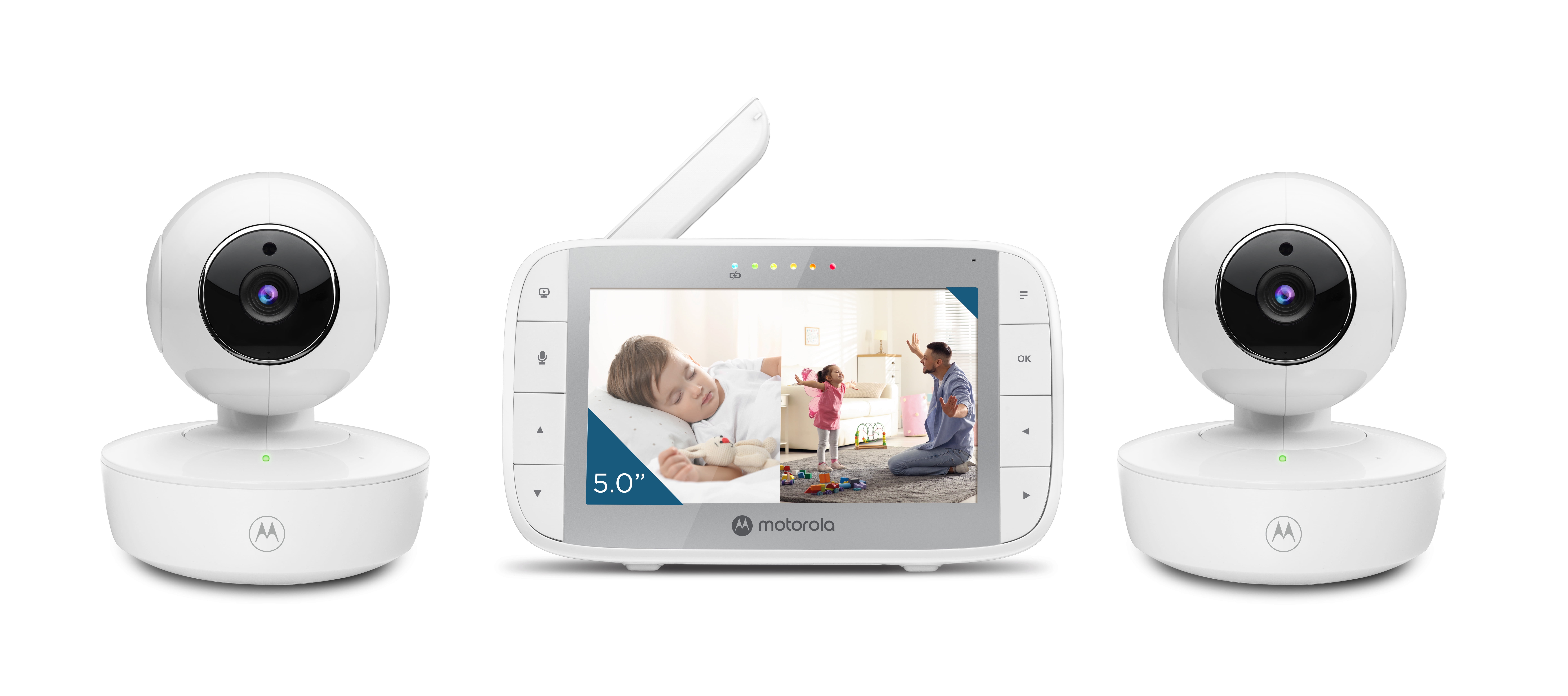 Motorola VM36XL-2 | 5" HD Video Baby Monitor with Motorized Pan, Tilt & Zoom Dual Cameras | 1000ft Range 2.4 GHz Wireless