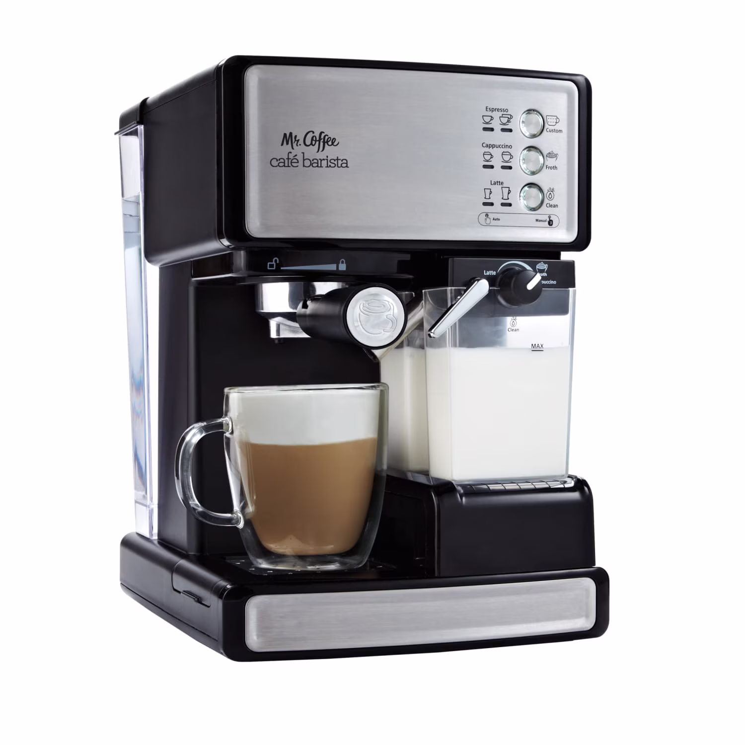 Mr. Coffee New Cafe Barista Black & Silver Premium Espresso/Latte/Cappuccino Maker