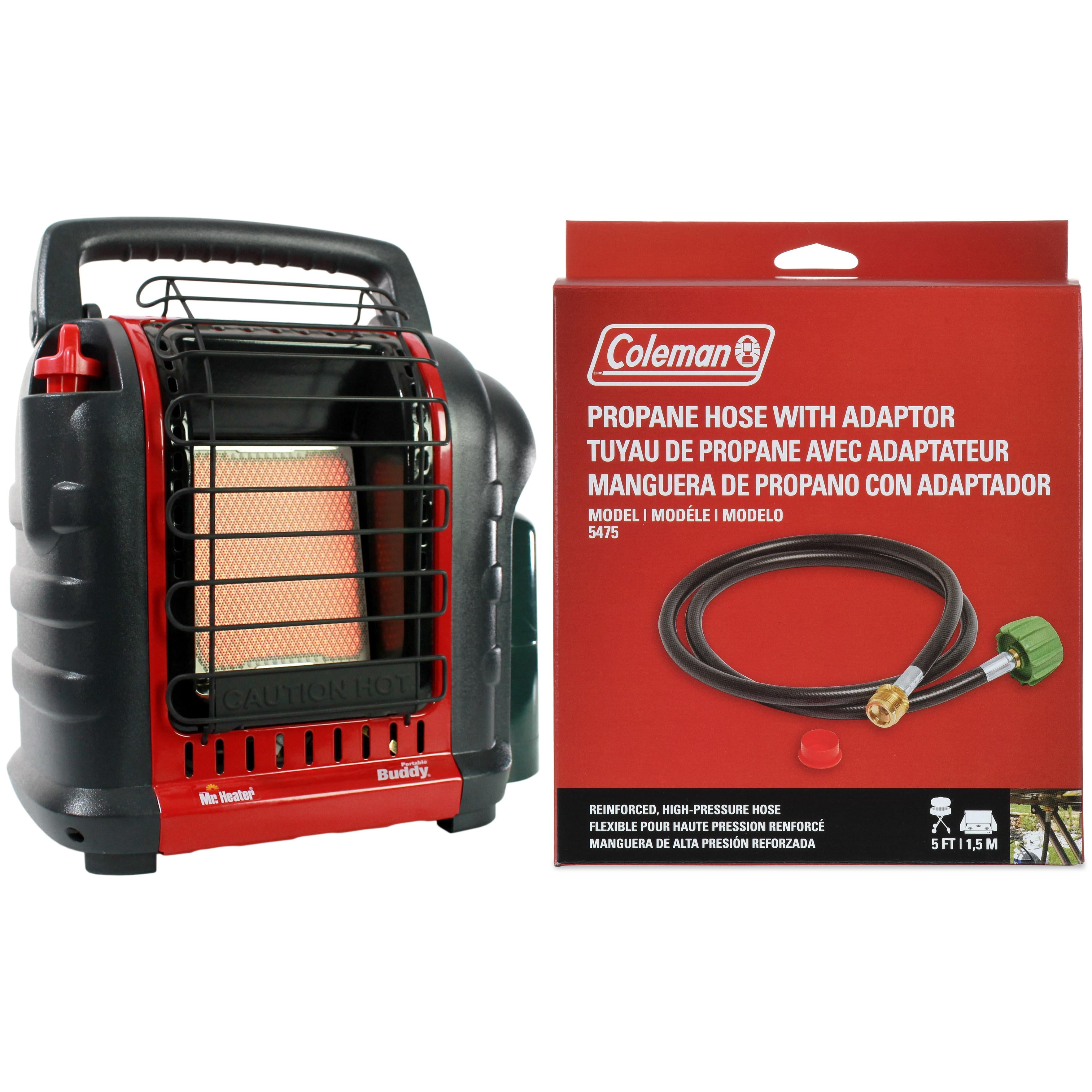 Mr. Heater Portable Buddy 9,000 BTU Propane Radiant Space Heater + Propane Gas Hose and Adapter