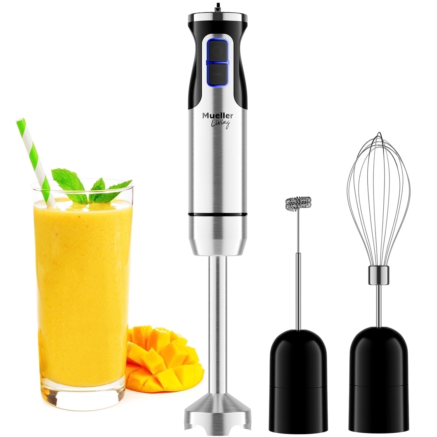 Mueller Ultra-Stick 500 Watt 9-Speed Handheld Immersion Hand Blender with Attachments