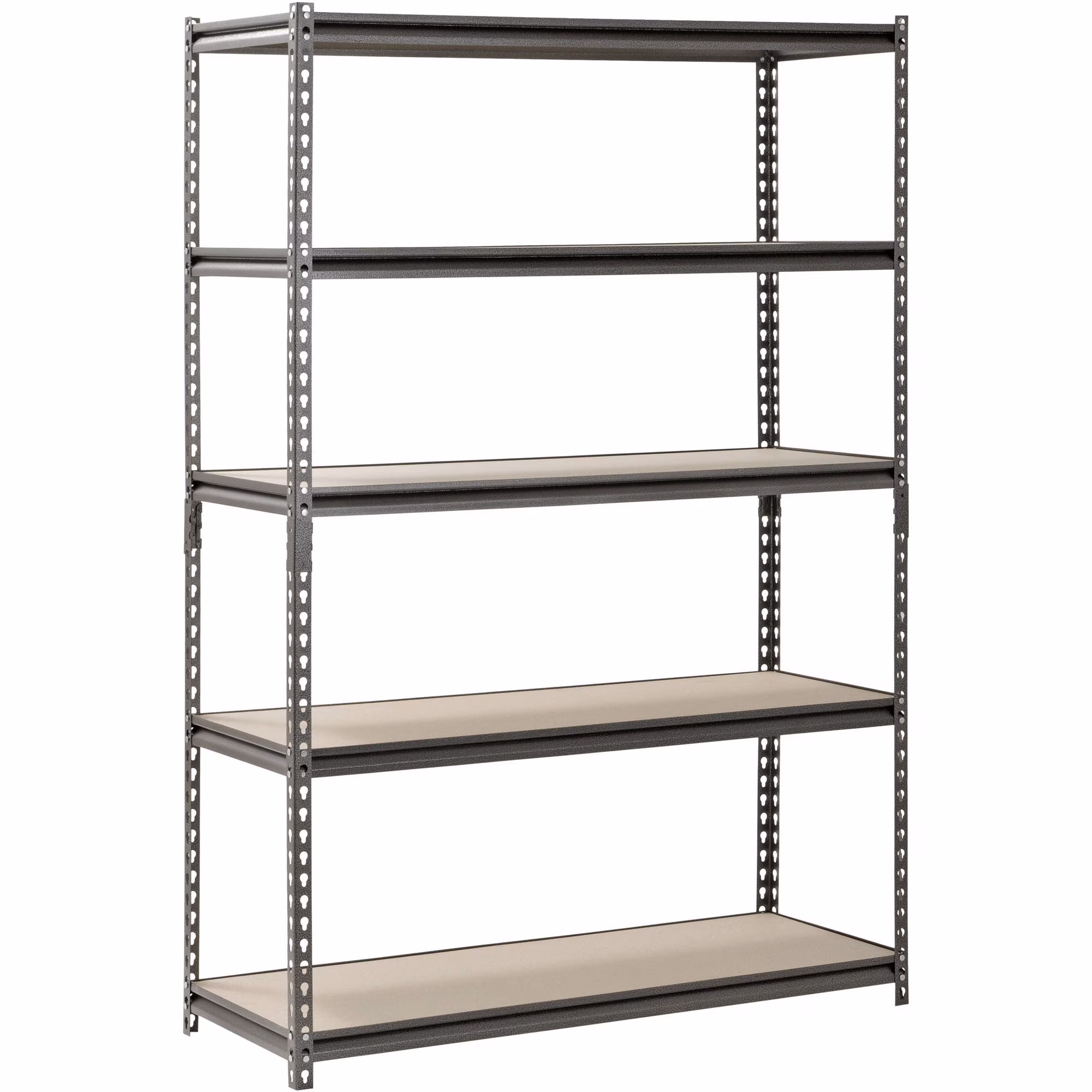 Muscle Rack 48"W x 18"D x 72"H 5-Tier Steel Shelving, 800 lbs. Capacity per Shelf, Silver