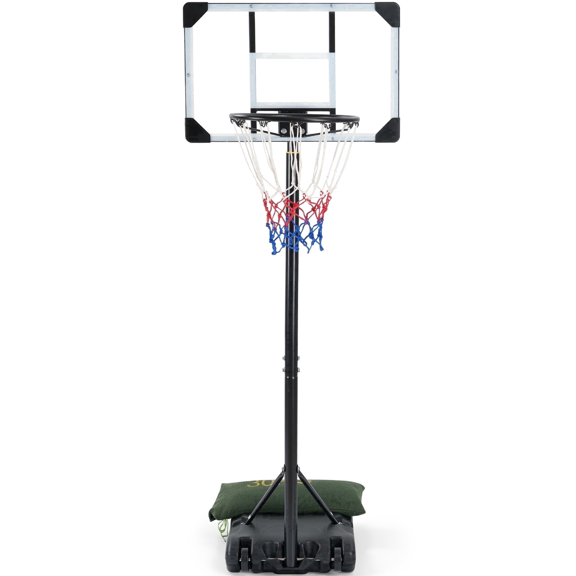 Naipo 28in Basketball Hoop Basketball Goal System Height Adjustable 5.1ft to 7ft Court for All Age Ranges Indoor Outdoor Use