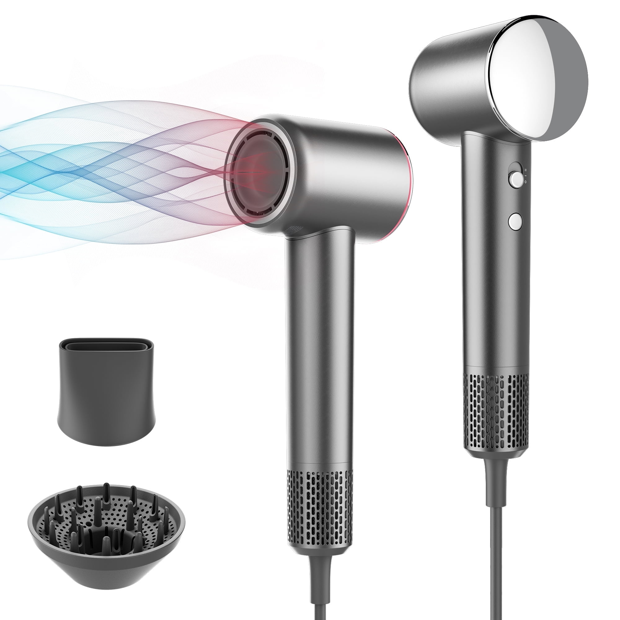 Naipo High Speed Ionic Hair Dryer with 110000 RPM Brushless Motor, Fast-Drying Blow Dryer with No Heat Damage, Lightweight Low Noise Hairdryer with Diffuser and Nozzle