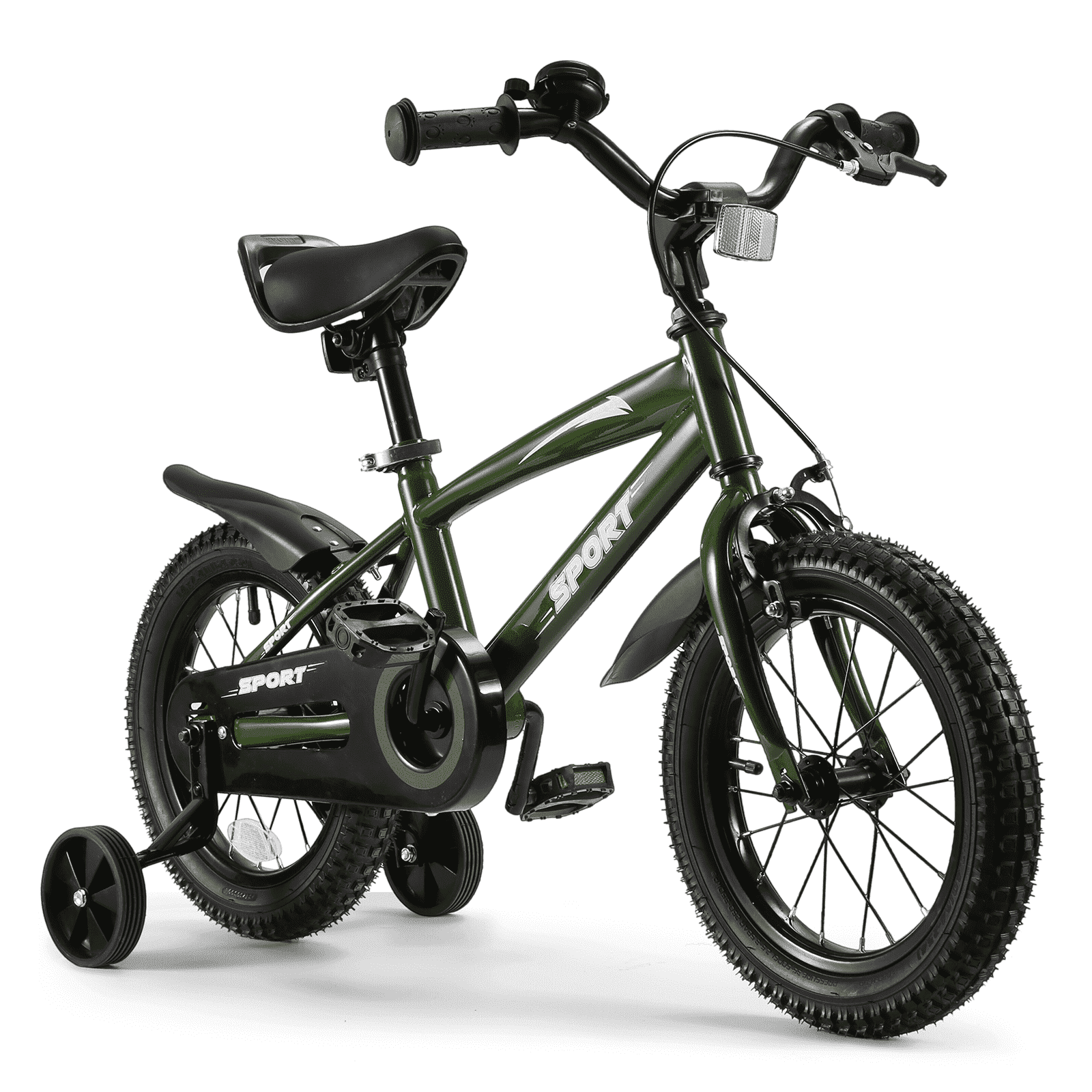 Naipo 14 in Kid Bike Green Children Bikes for Boys Girls Removable Training Wheels Bicycle