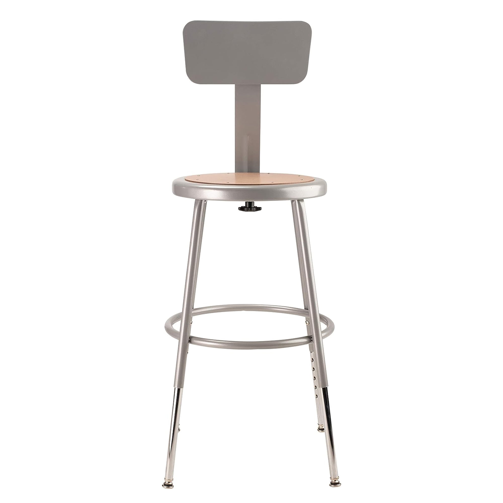 STOOL STEEL ADJUSTABLE HEIGHT W/BACKREST 19-27H