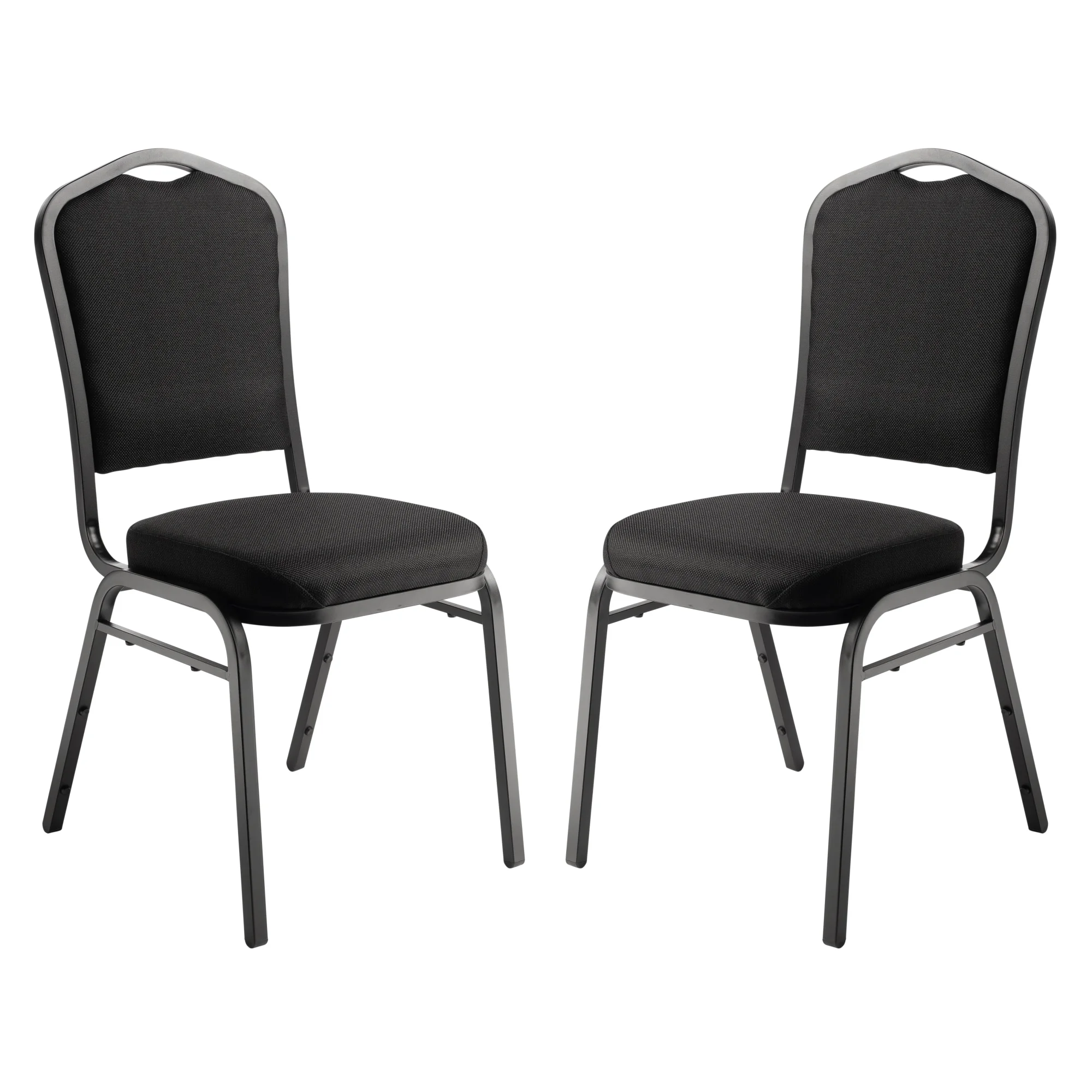 National Public Seating 9300 Series Deluxe Upholstered Banquet Chairs, Black/Ebony Black, Pack Of 2 Chairs