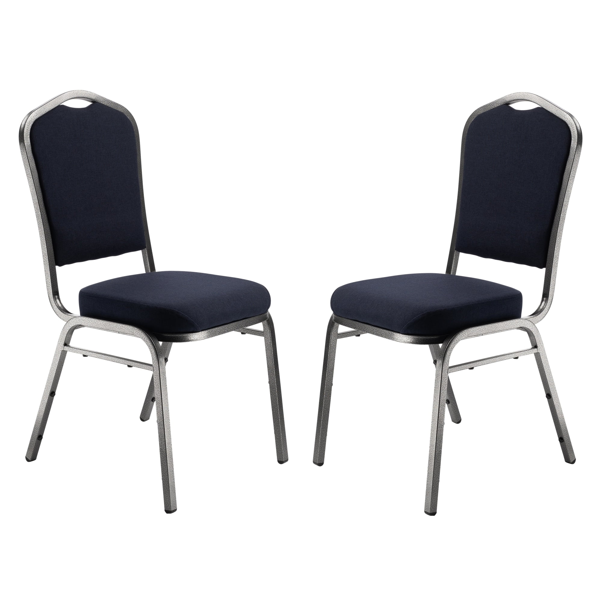 National Public Seating 9300 Series Deluxe Upholstered Banquet Chairs, Midnight Blue/Silvervein, Pack Of 2 Chairs