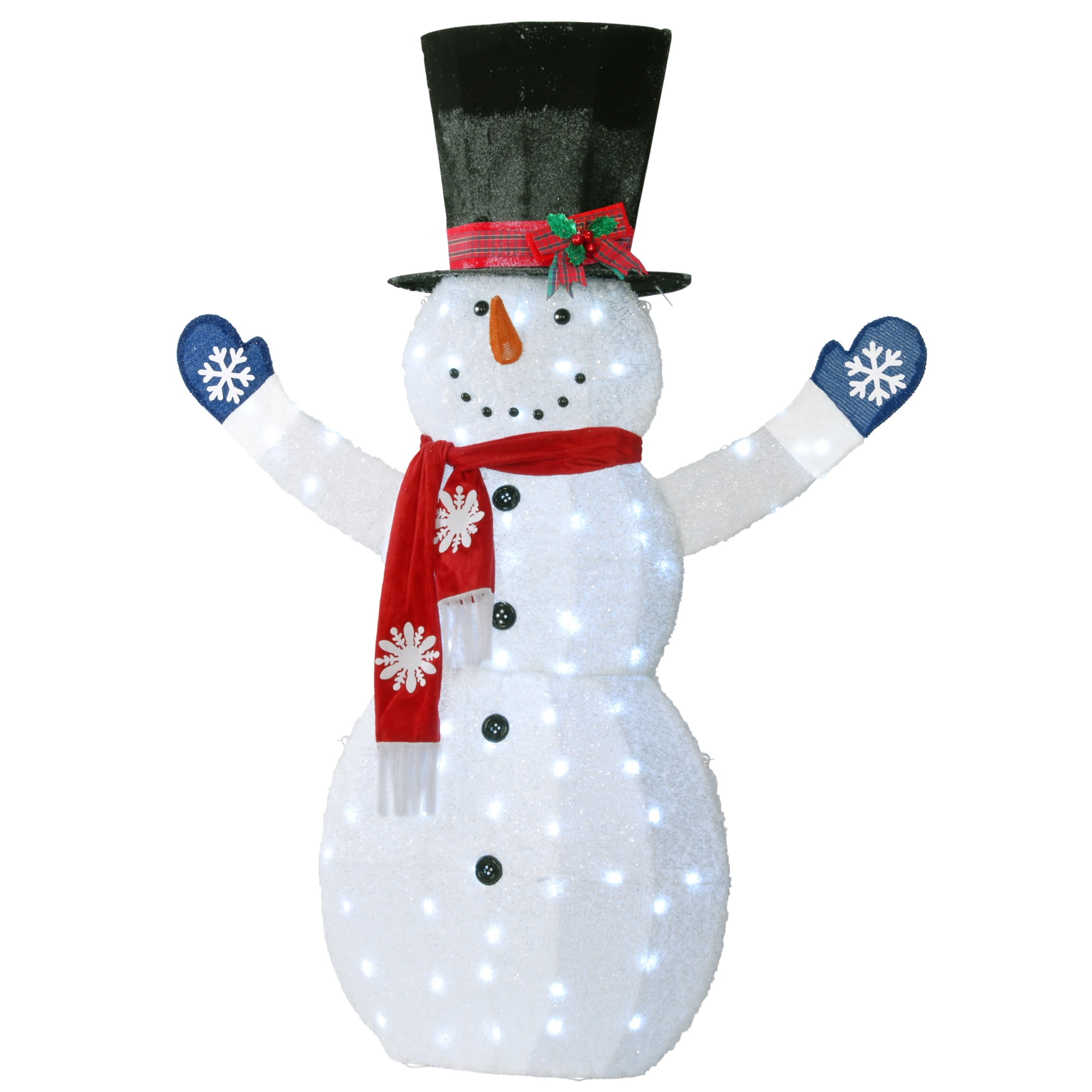 National Tree Company Pre-Lit Snowman, Cool White Lights, LED, Twinkling, 72 Inch, Indoor or Outdoor Use.