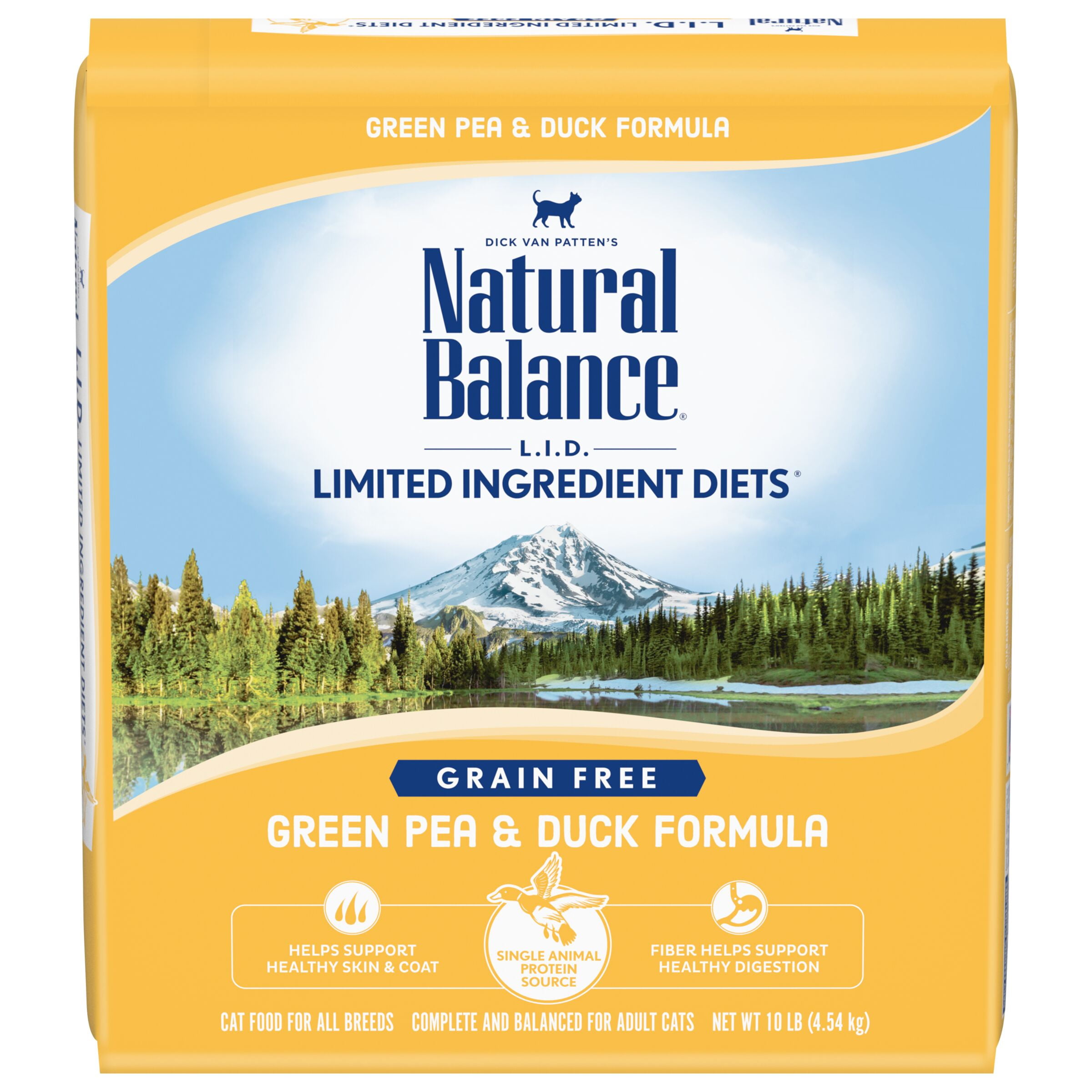 Natural Balance Limited Ingredient Diets Green Pea & Duck Formula Dry Cat Food, 10 Pounds, Grain Free
