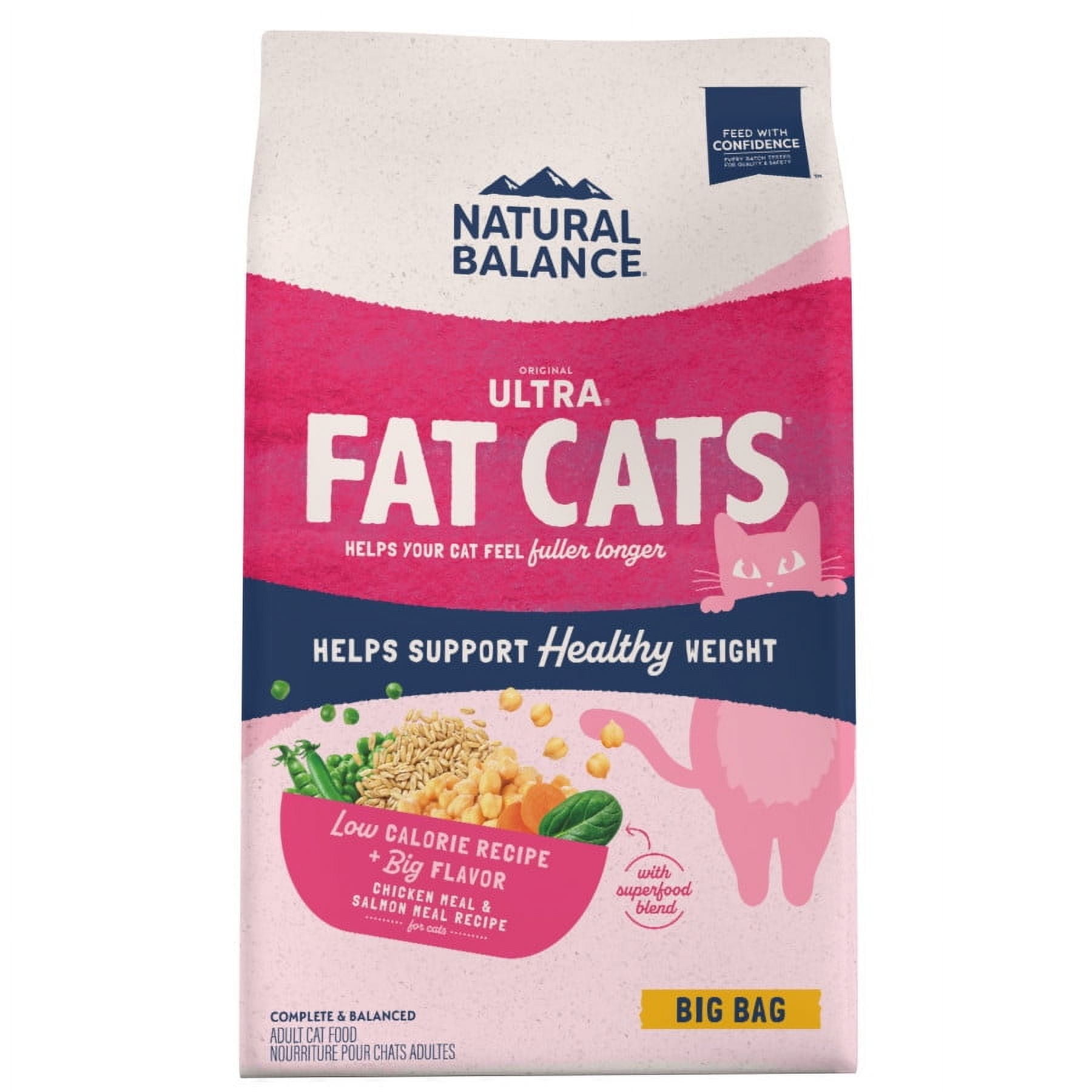 Natural Balance Pet Foods Fat Cats Low Calorie Dry Cat Food Chicken & Salmon, 15 lb