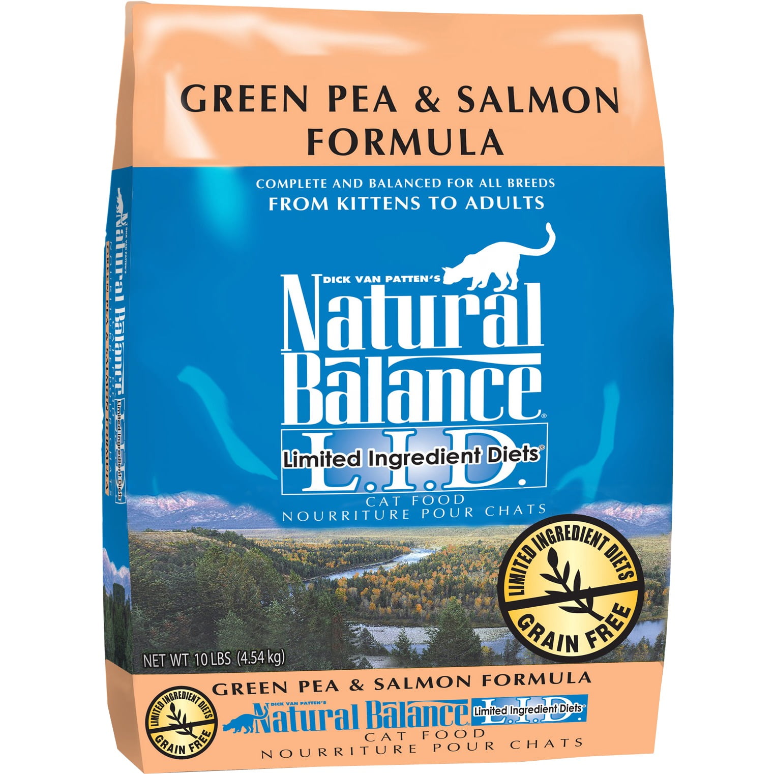 Natural Balance Pet Foods L.I.D. Dry Cat Food Green Pea & Salmon, 10 lb