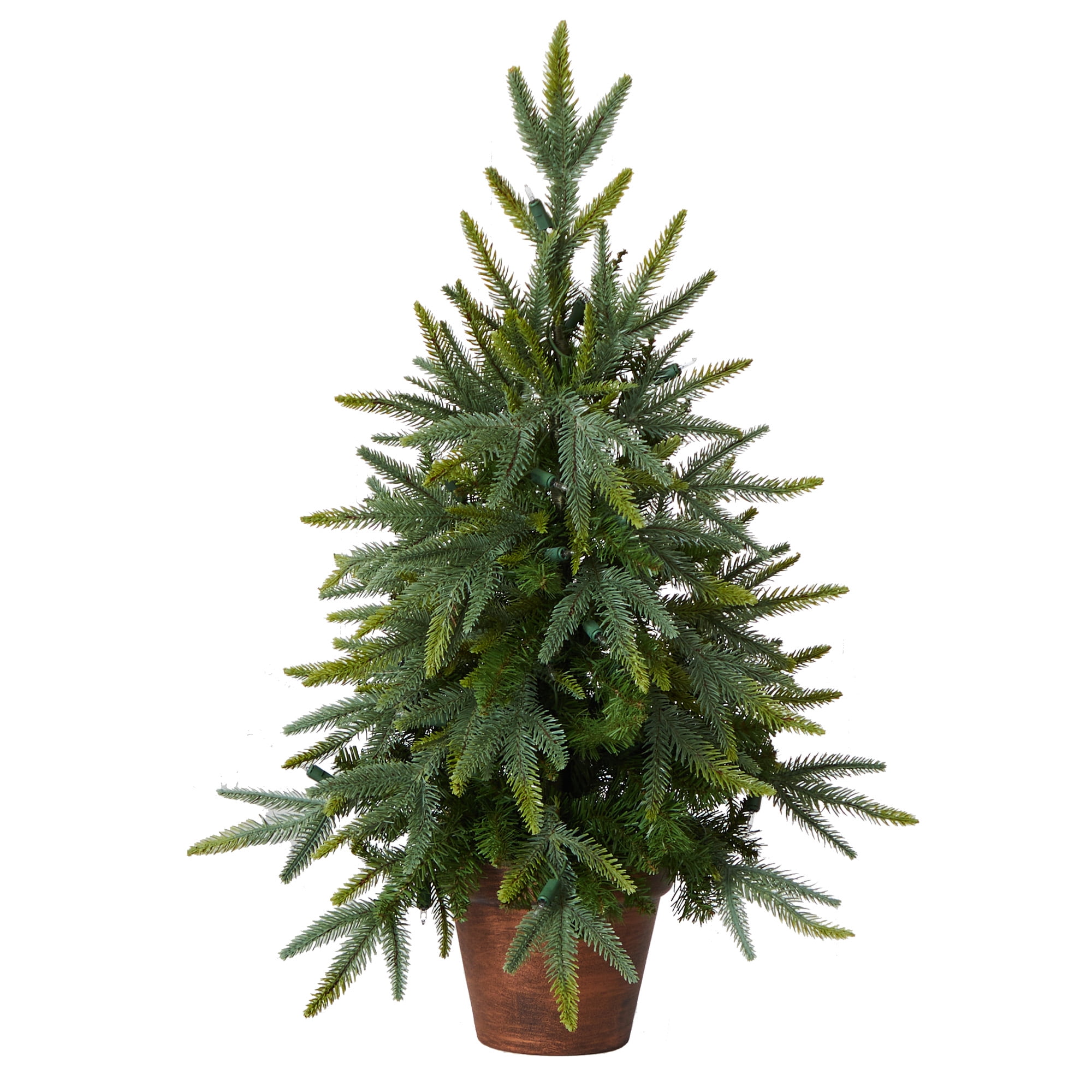 Nearly Natural 2.5 ft. Christmas Tree with Copper Planter & Clear Lights