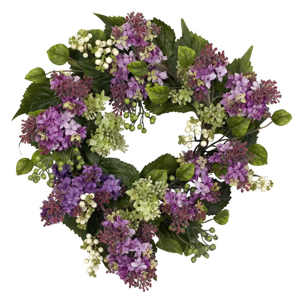 Nearly Natural 20" Hanel Lilac Wreath