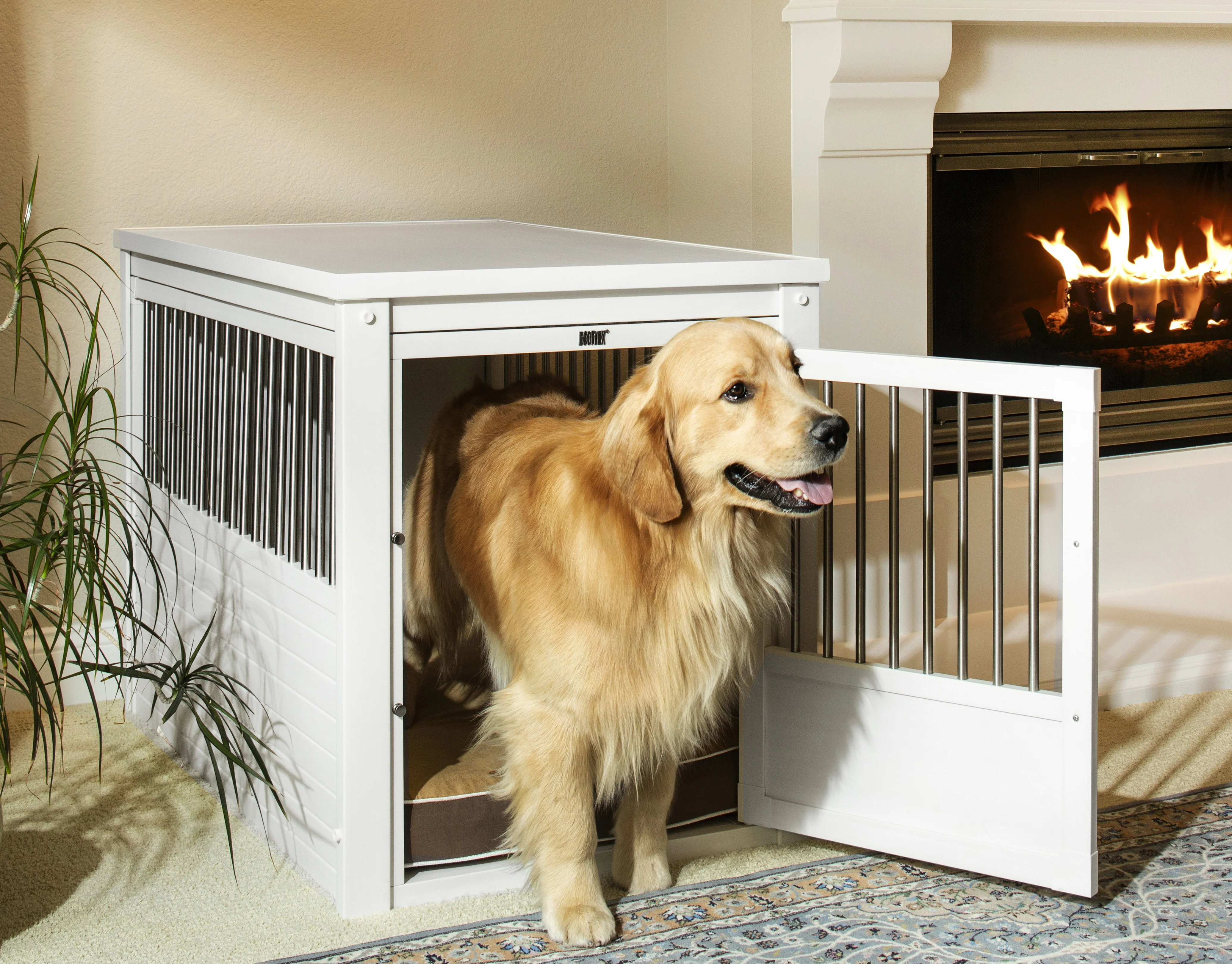 New Age Pet ECOFLEX® InnPlace Dog Crate & End Table, Indoor Furniture Style Pet Kennel