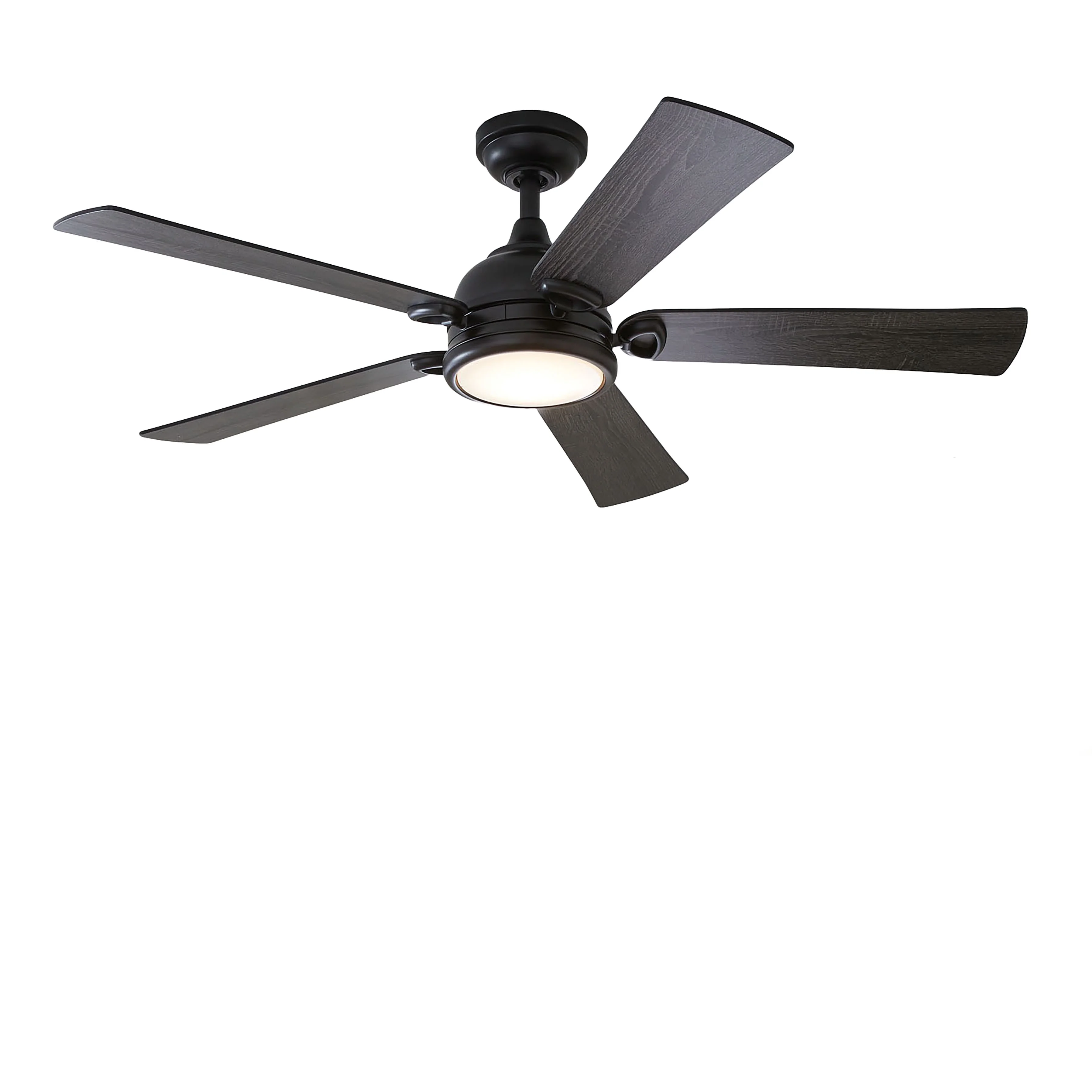 Better Homes & Gardens 52" Black Modern Ceiling Fan LED Light, 5 Reversible Blades Remote Included