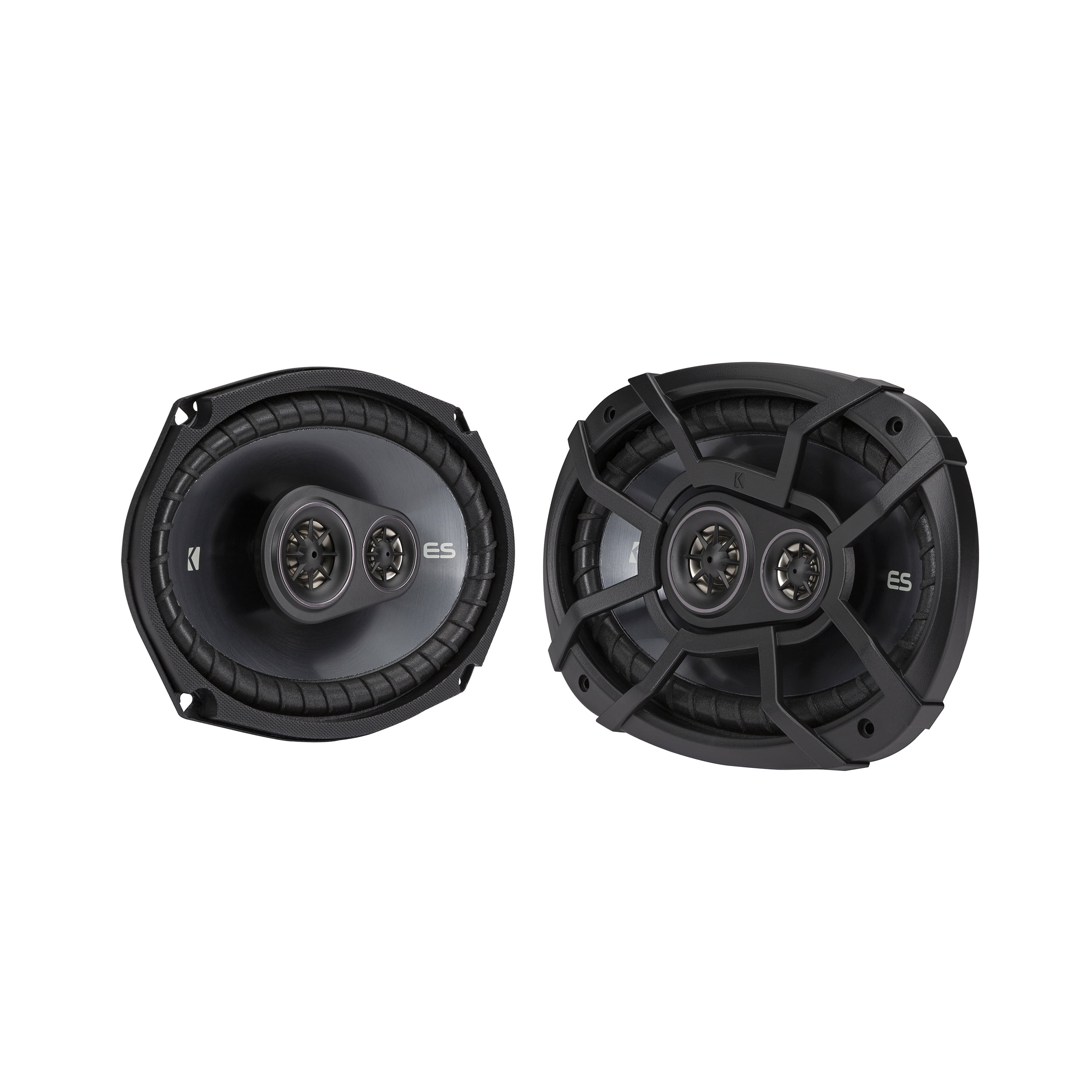 KICKER 48ESC693 - 6x9 inch, 350 Watts Peak, 3-Way Car Speakers, Black Grilles, Poly-Blend Cone
