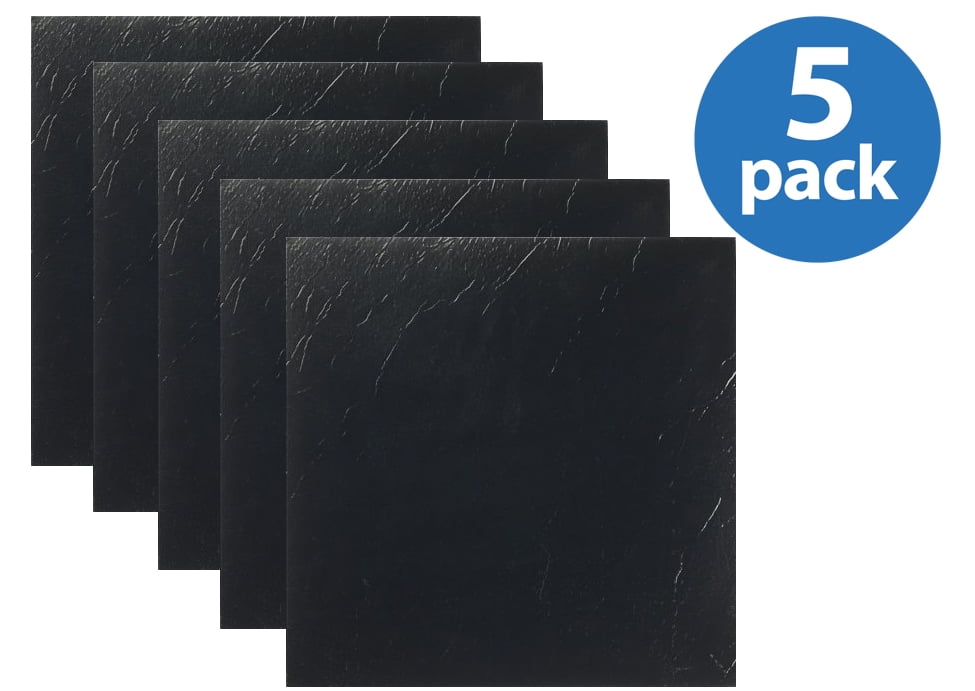 Nexus (5 Cartons-100 Tiles) Black 12" x 12" Self-Adhesive Vinyl Floor Tile-100 sq. ft.