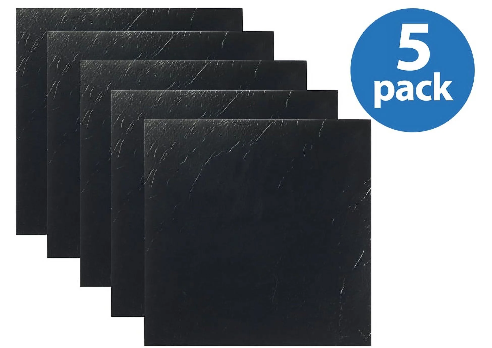 Nexus (5 Cartons-100 Tiles) Black 12" x 12" Self-Adhesive Vinyl Floor Tile-100 sq. ft.